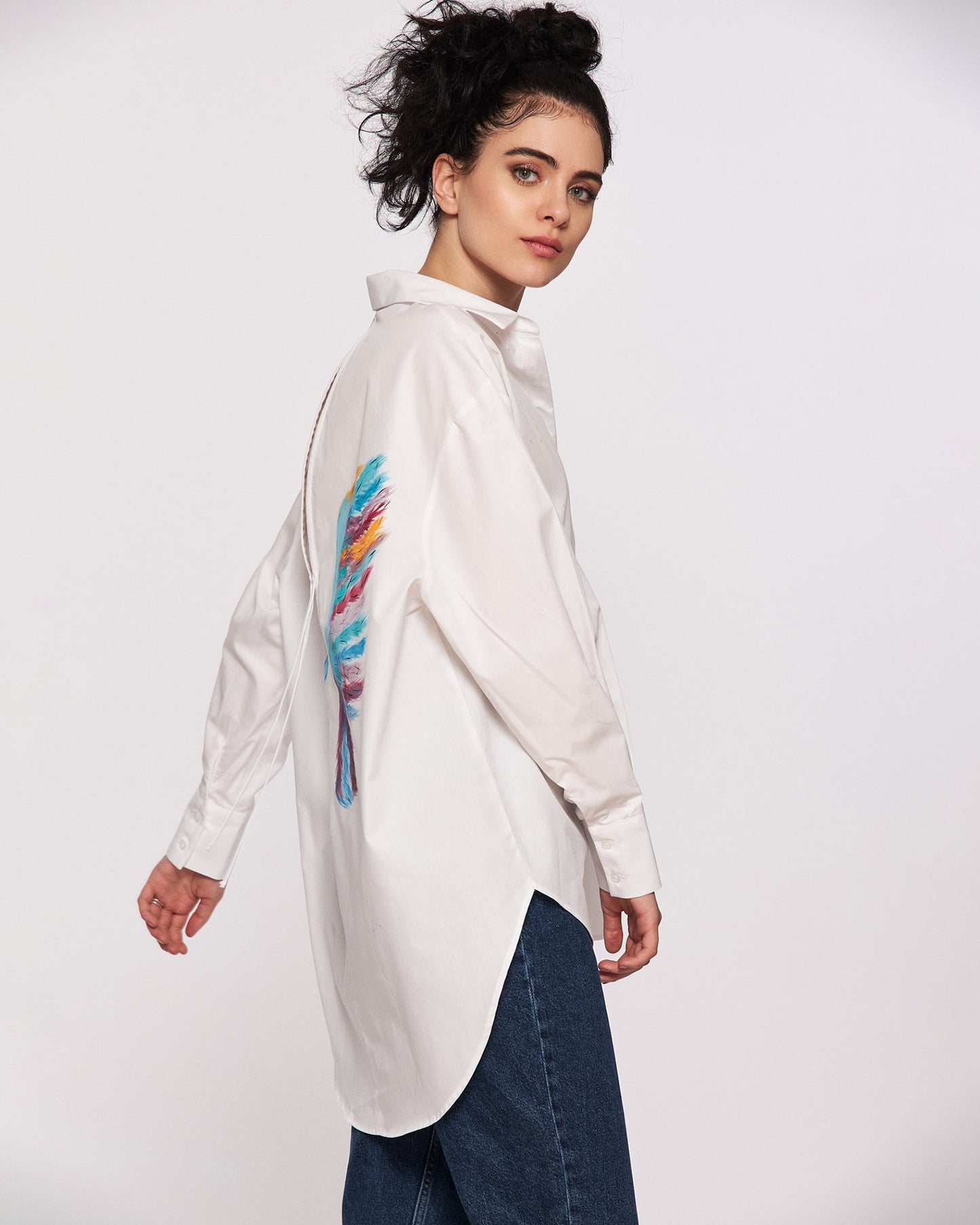 Open back shirt "Angel wings in colors"