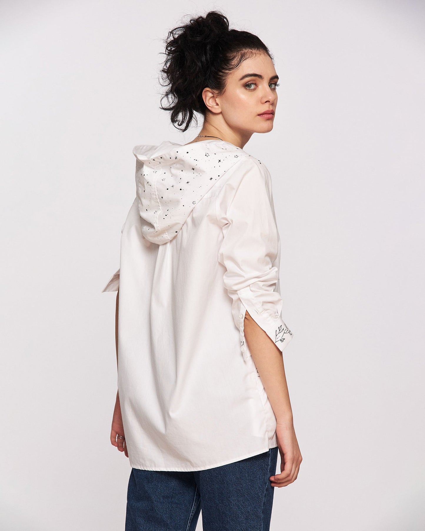 Cămașă damă cu glugă "Fly me to New York"