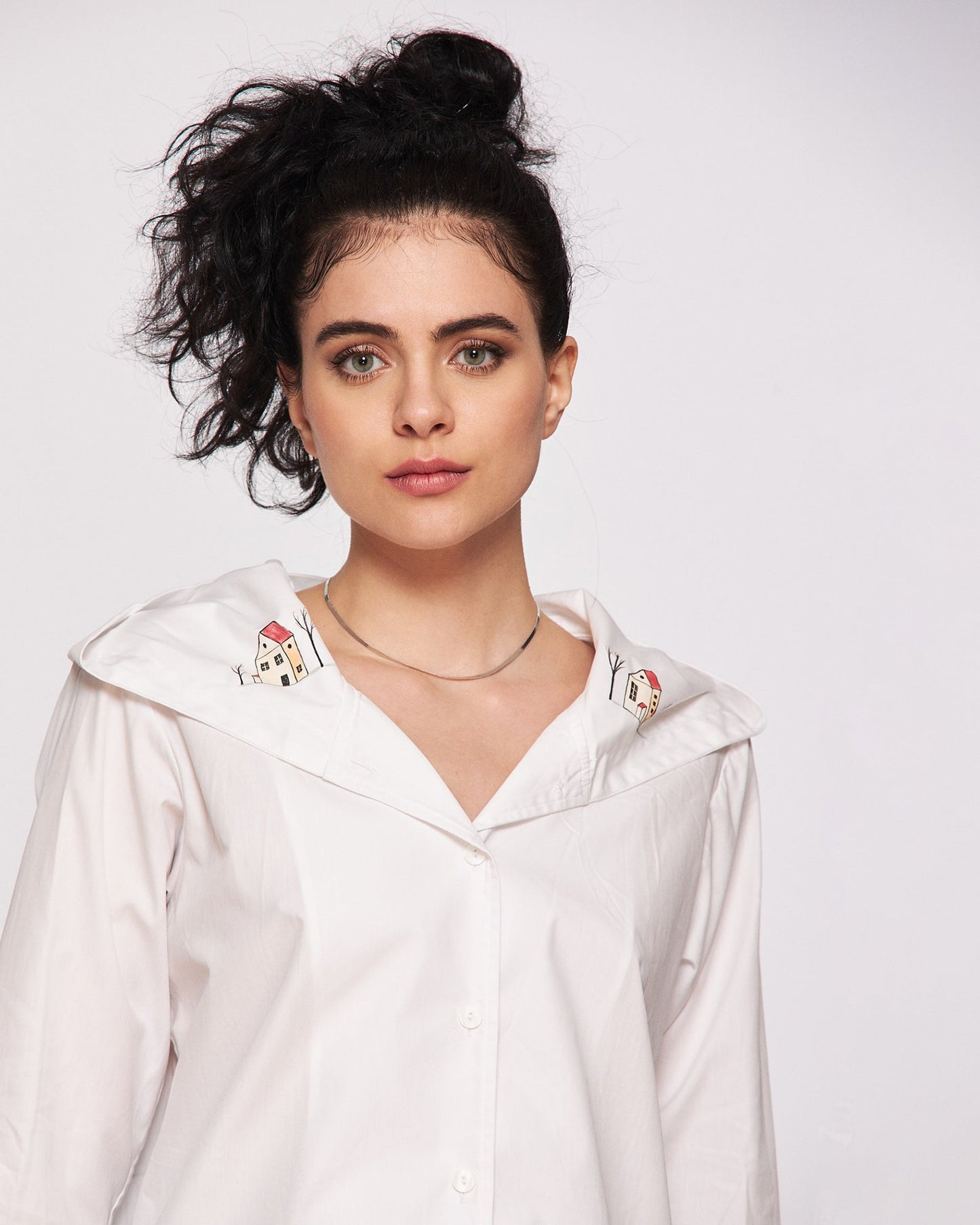 Women's hooded shirt "Pittoresque houses"