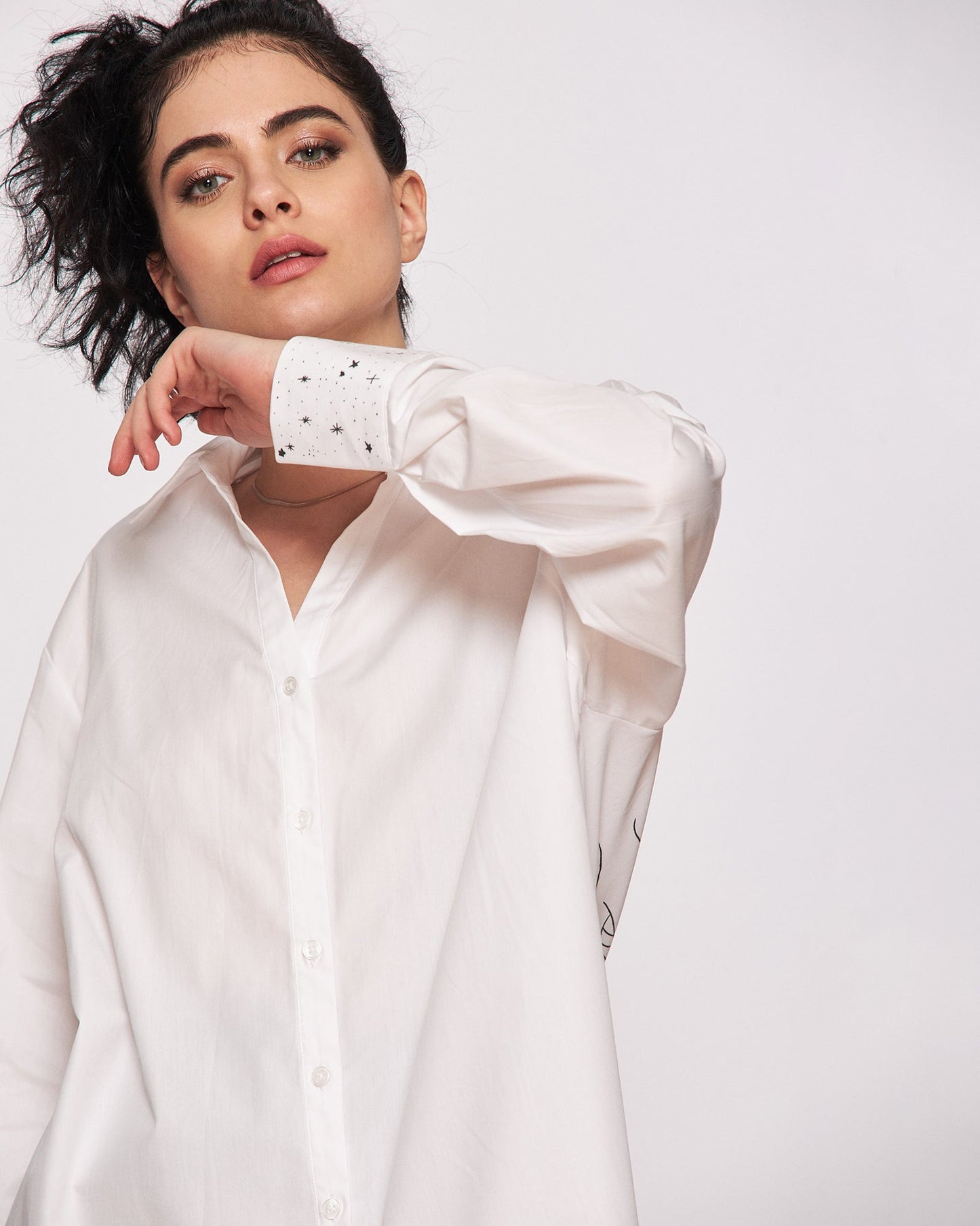 Women's open back shirt "Rise and shine"