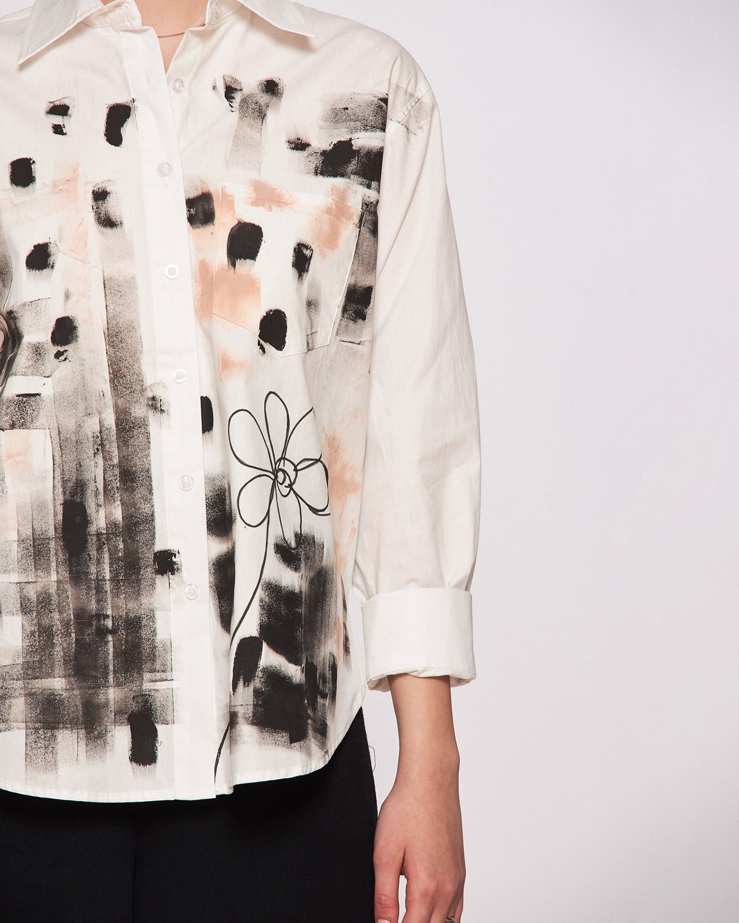 Hand-painted women's shirt "The touch of nature"