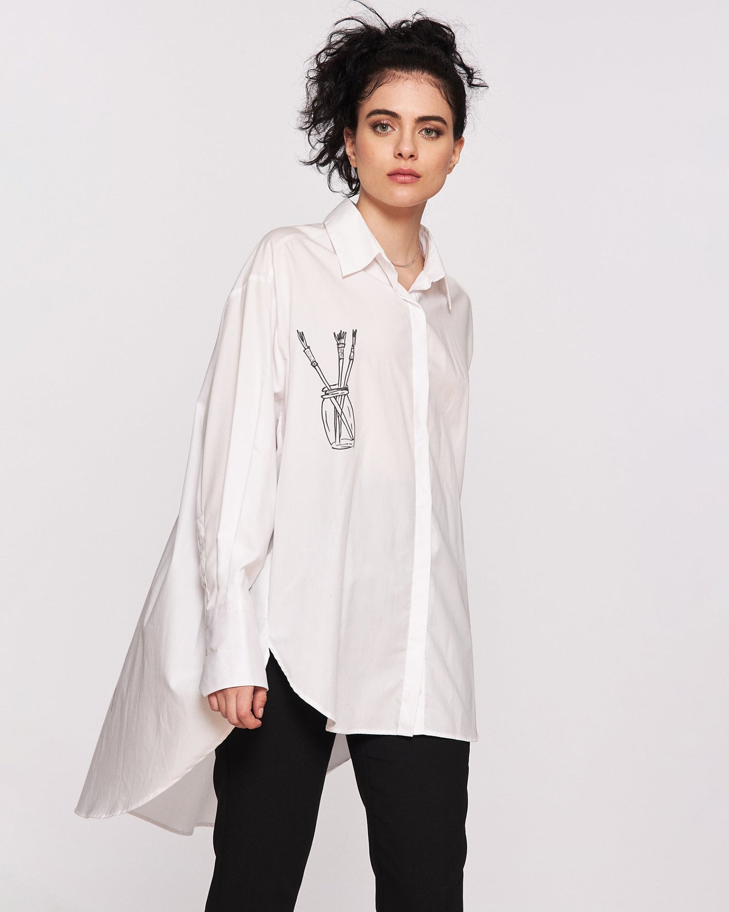 "The artist" hand-painted lady's shirt