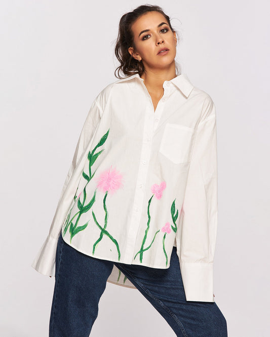 "Flower Dance" Hand Painted Women's Shirt