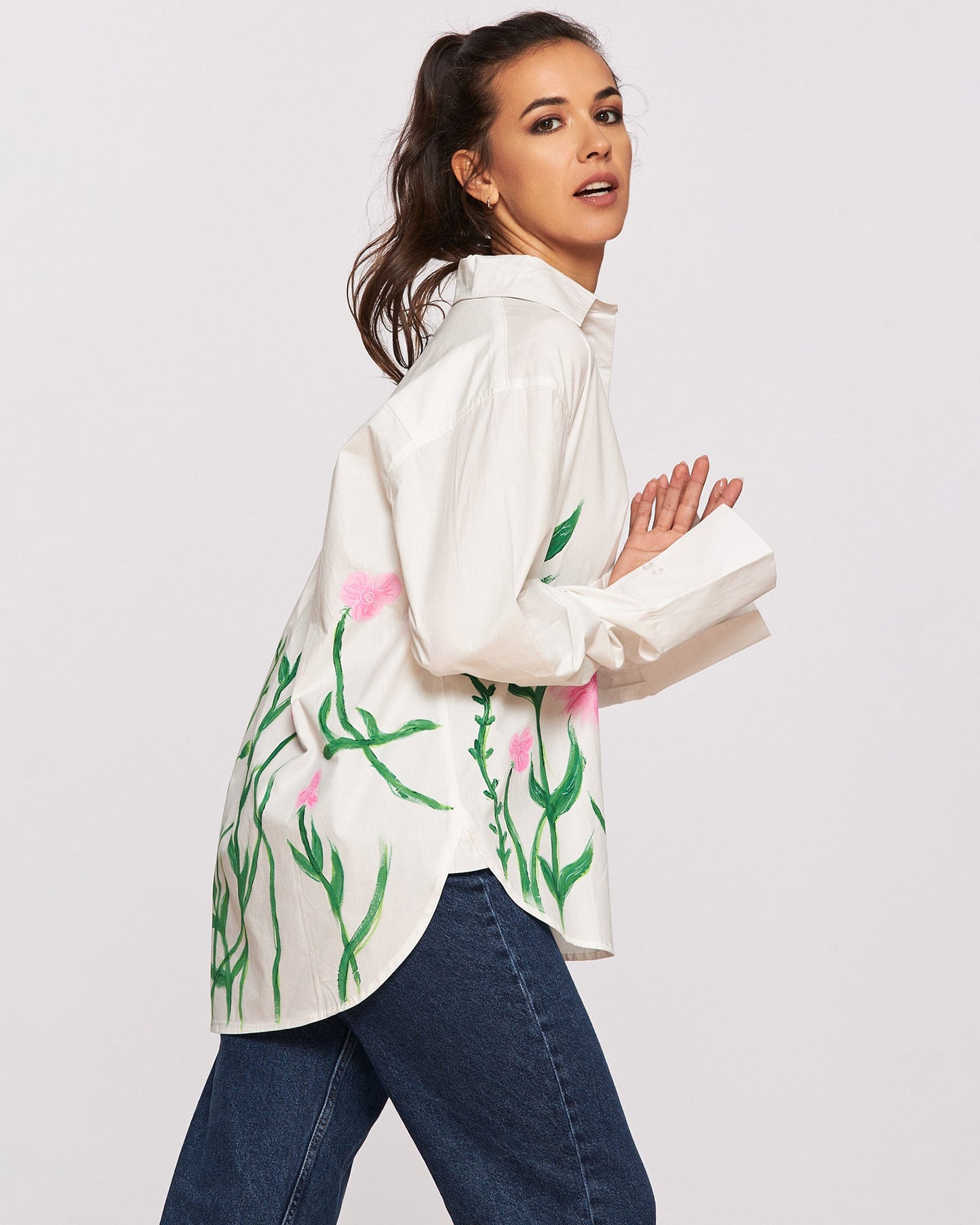 "Flower Dance" Hand Painted Women's Shirt