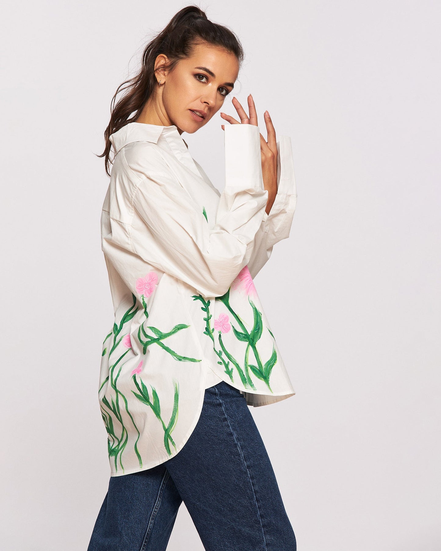 "Flower Dance" Hand Painted Women's Shirt