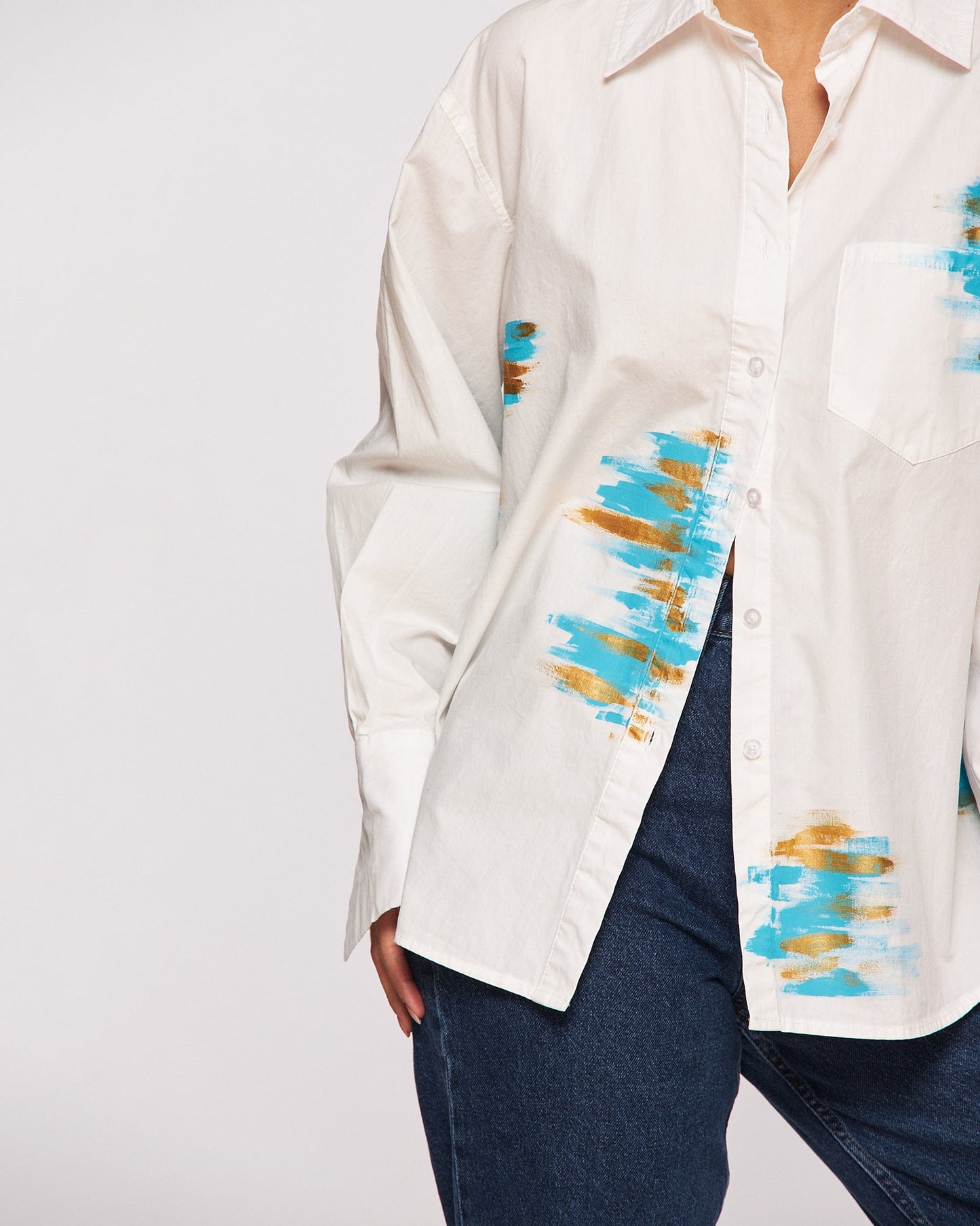 Hand painted shirt "Under the stars in colors"