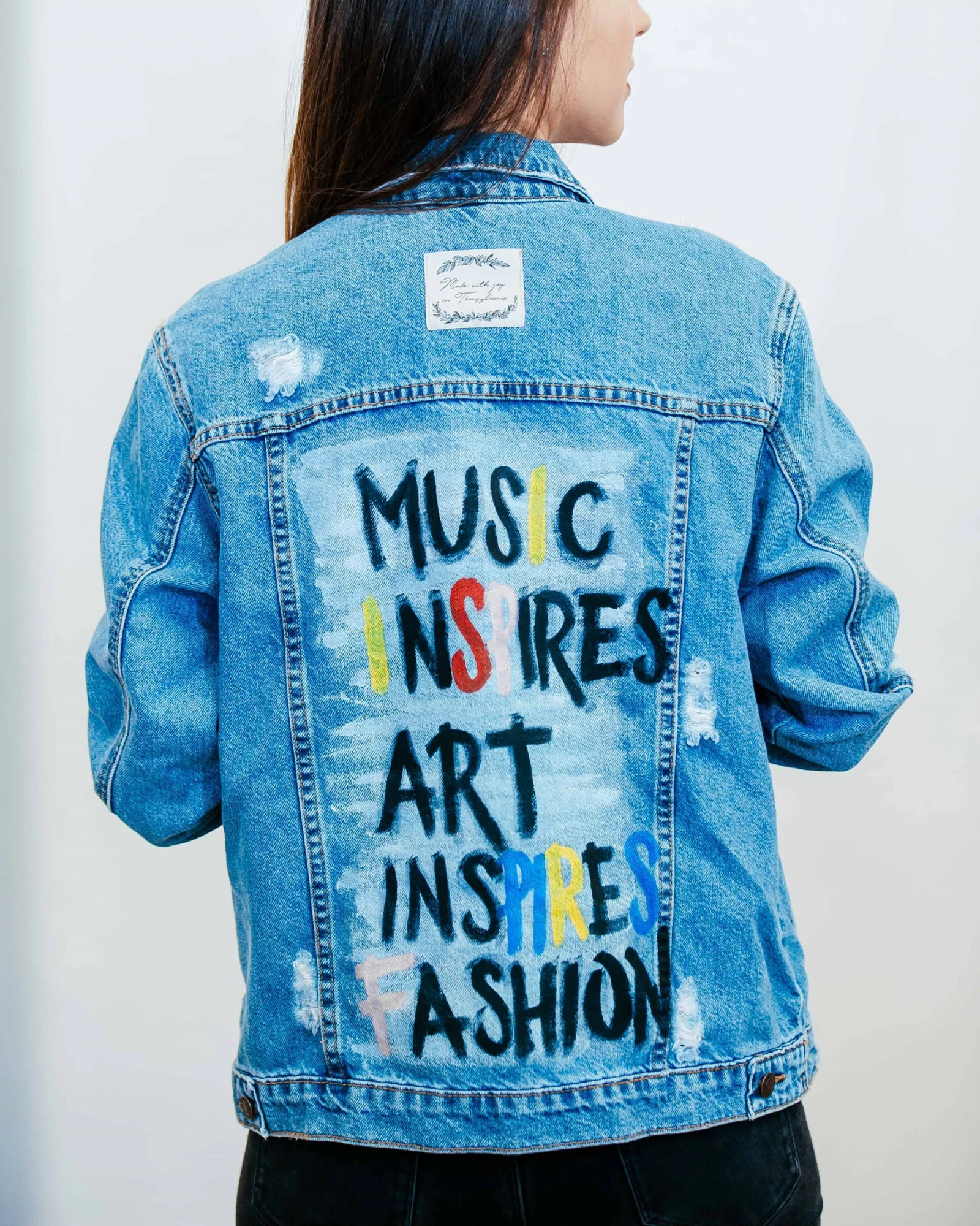 Personalized Message "Music Inspires" Denim Jacket