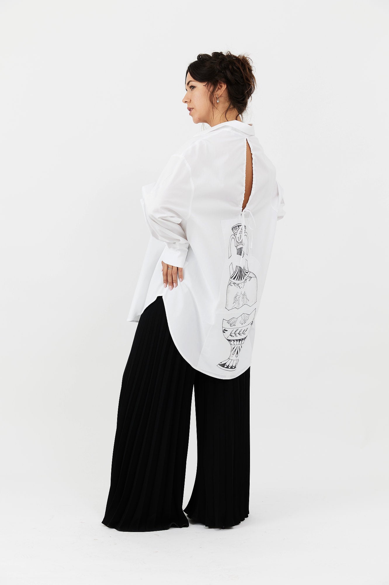 Cămașă damă open back cu patch detașabil "Greek Treasure"