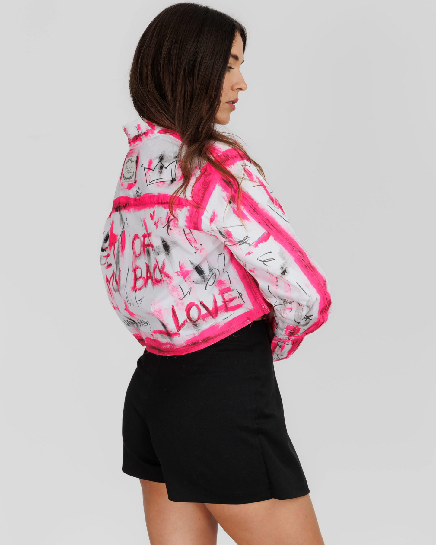 Cămașă damă croptop ''Pink Delight"