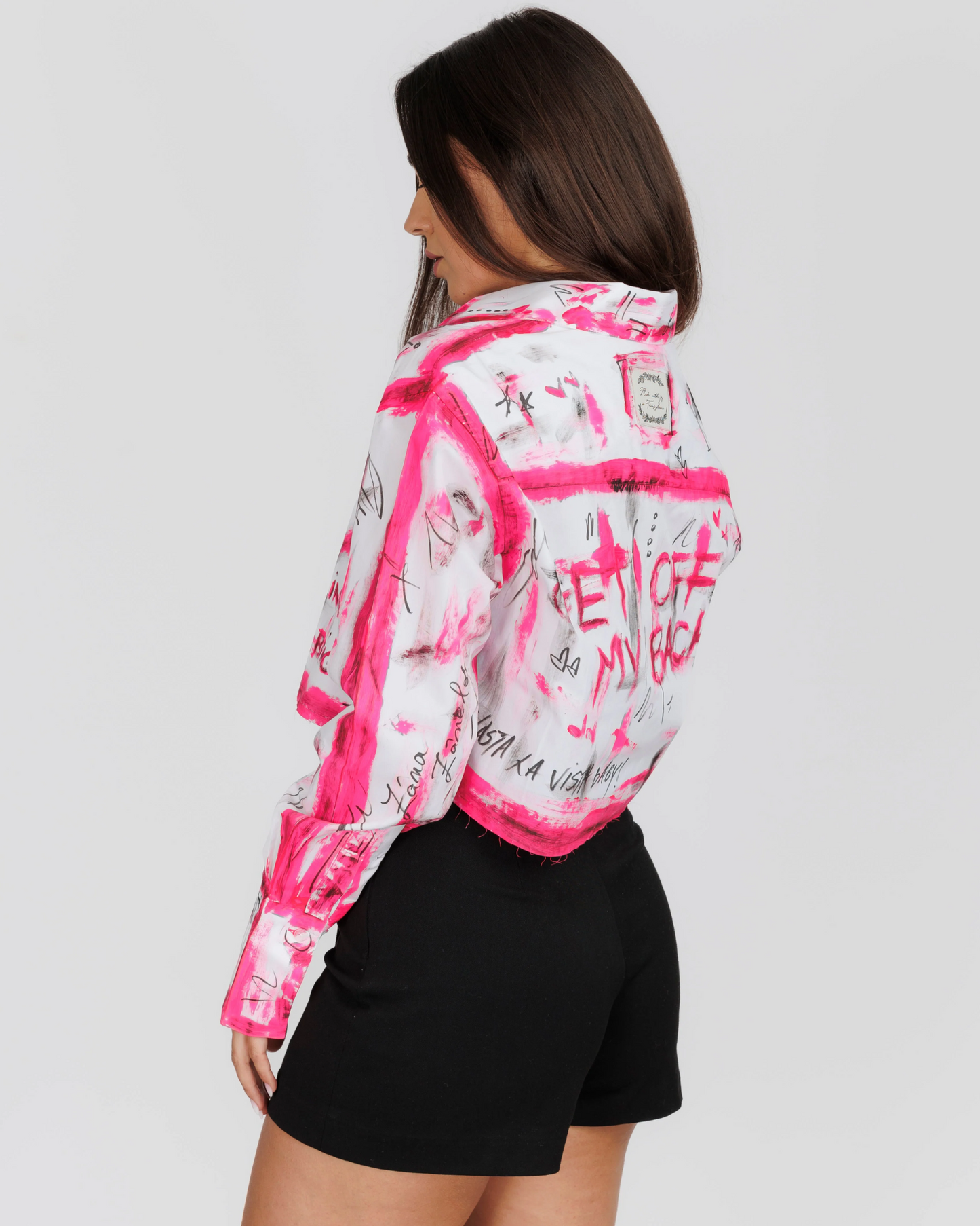 Cămașă damă croptop ''Pink Delight"