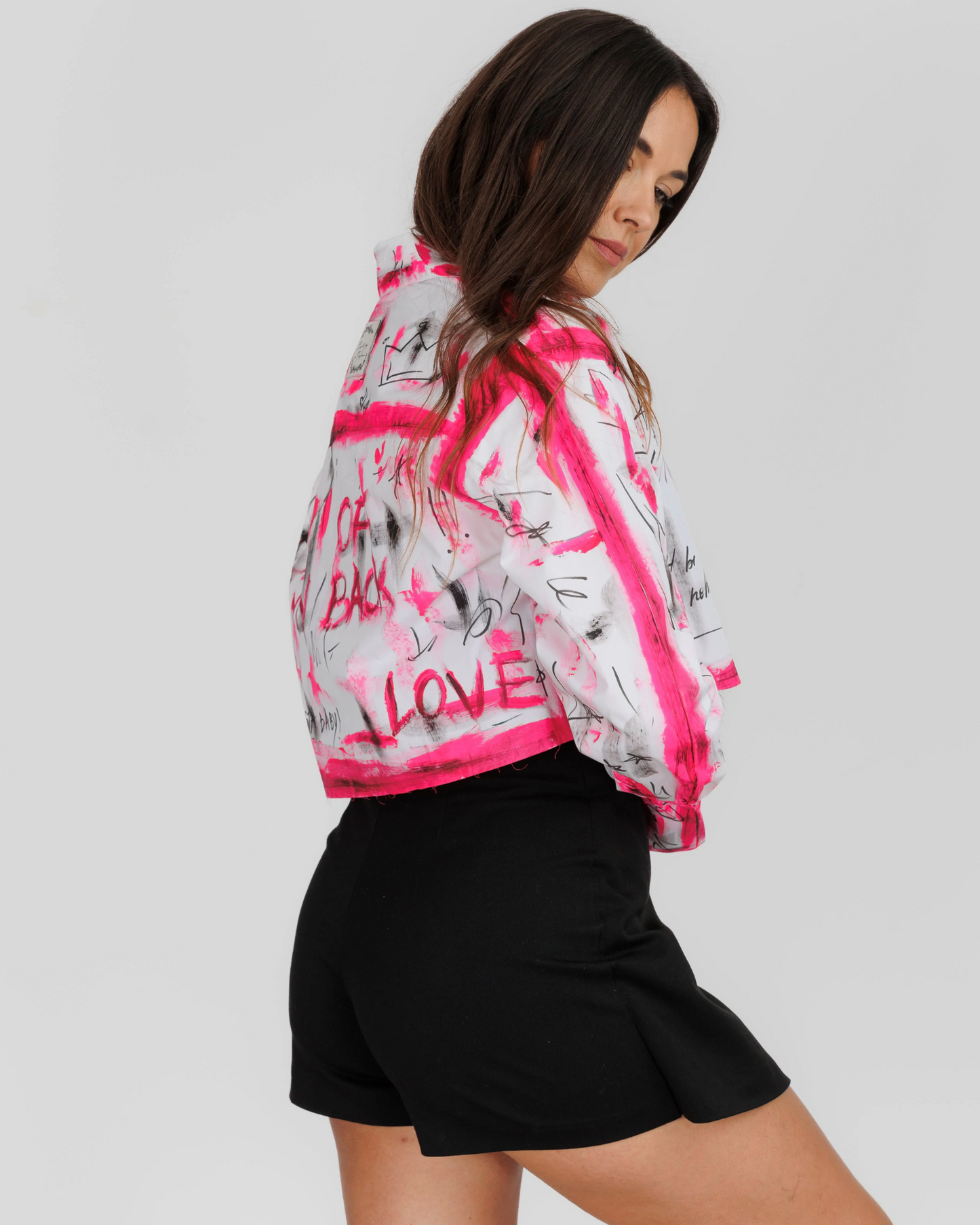 Cămașă damă croptop ''Pink Delight"