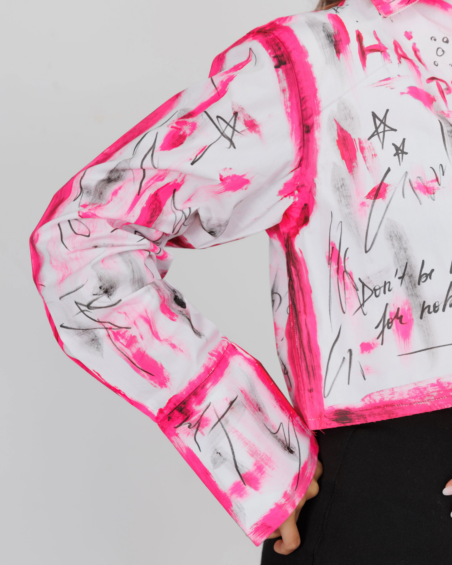 Cămașă damă croptop ''Pink Delight"