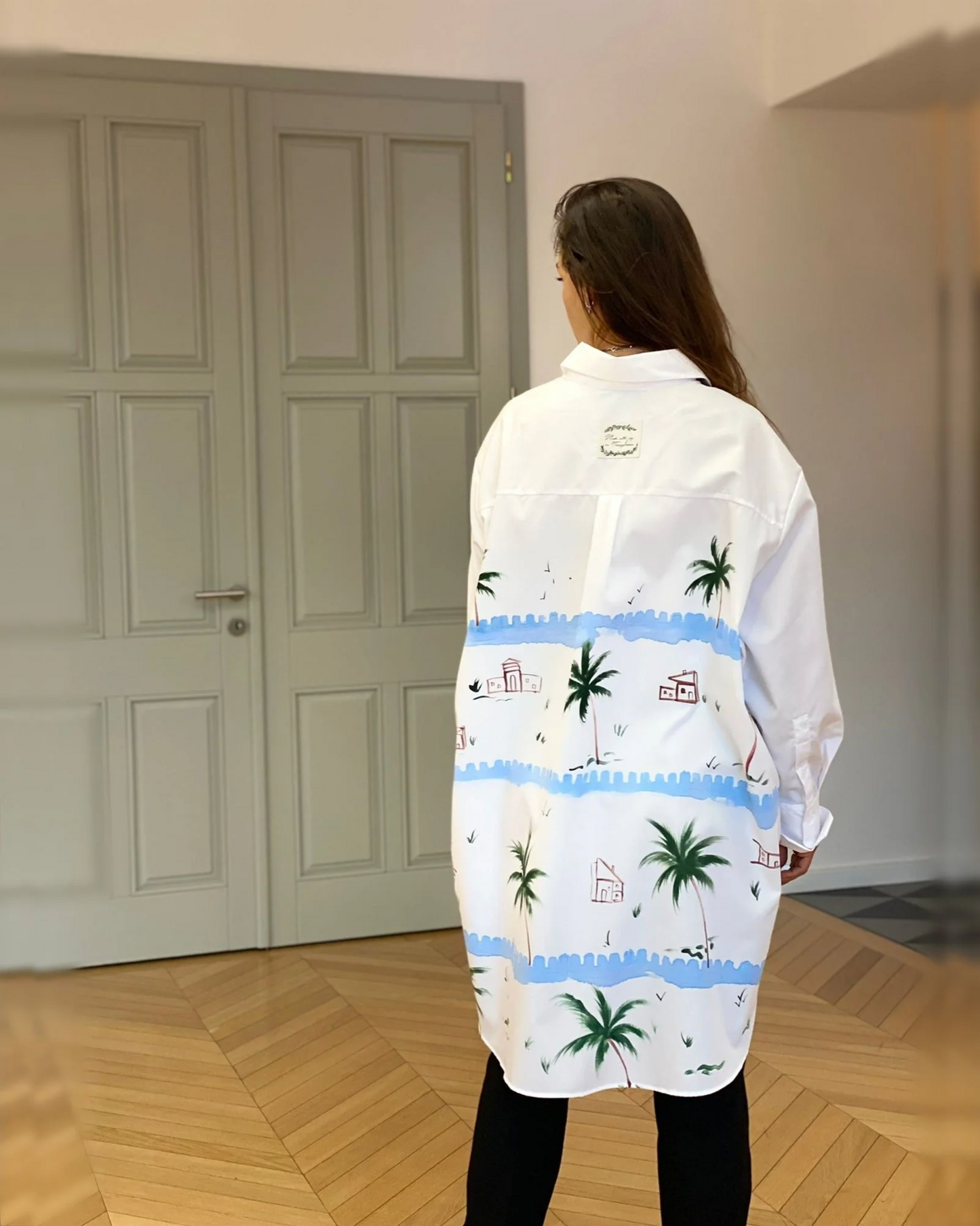 CĂMAȘĂ DAMĂ PICTATĂ MANUAL "TAKE ME TO THE OCEAN"