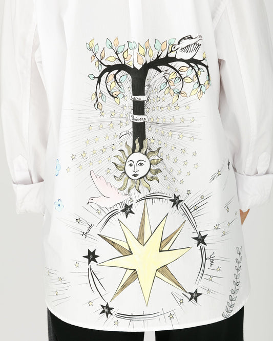 Hand painted women's shirt "Universe"