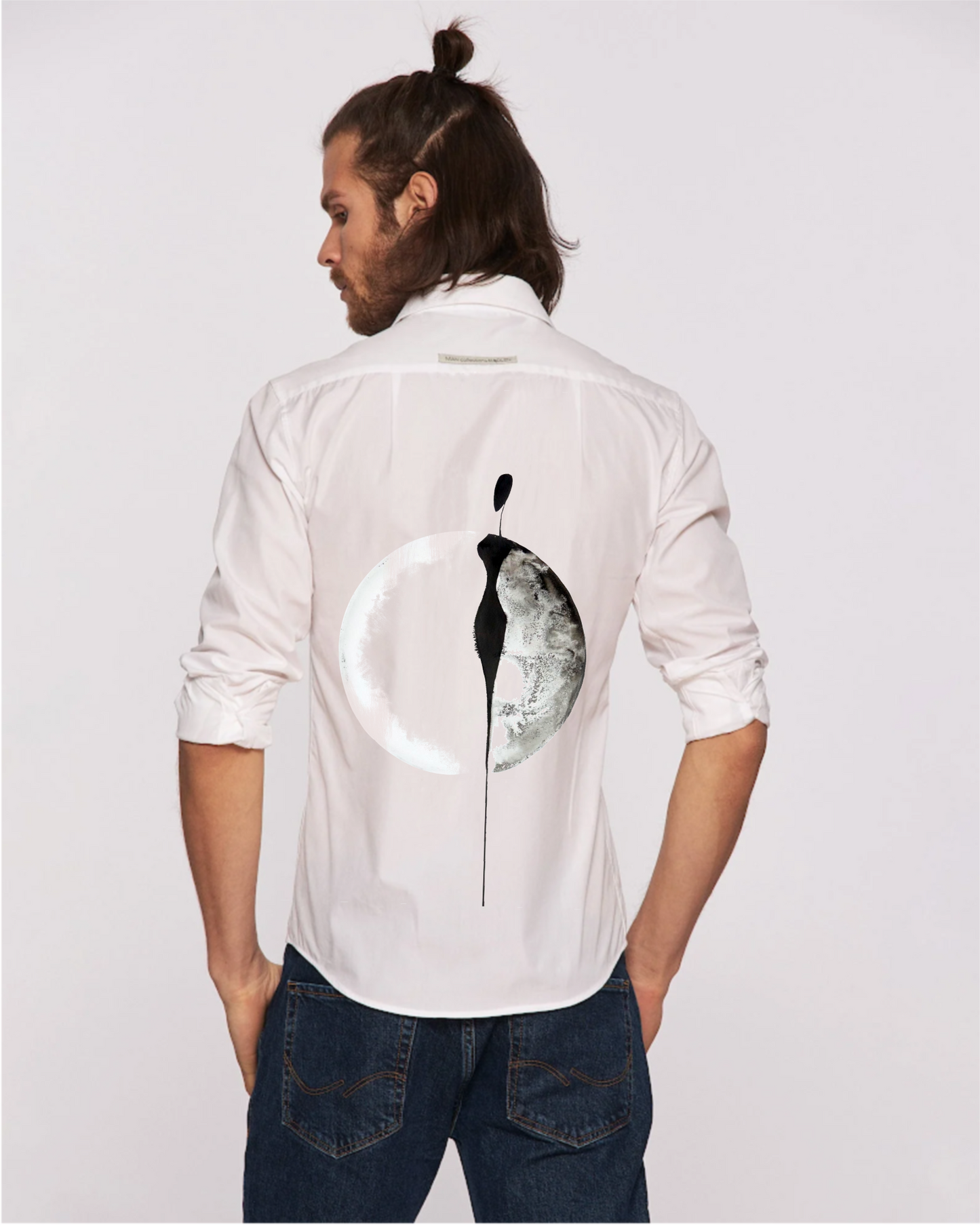 Cămașă bărbați pictată manual ”My eyes”