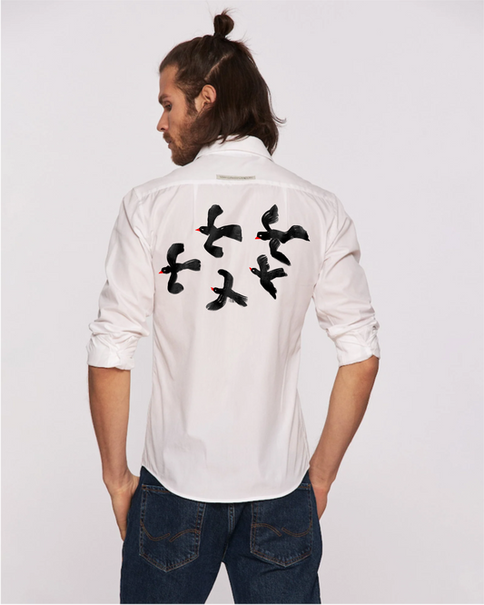 Cămașă bărbați pictată manual ”Fly with the flock”
