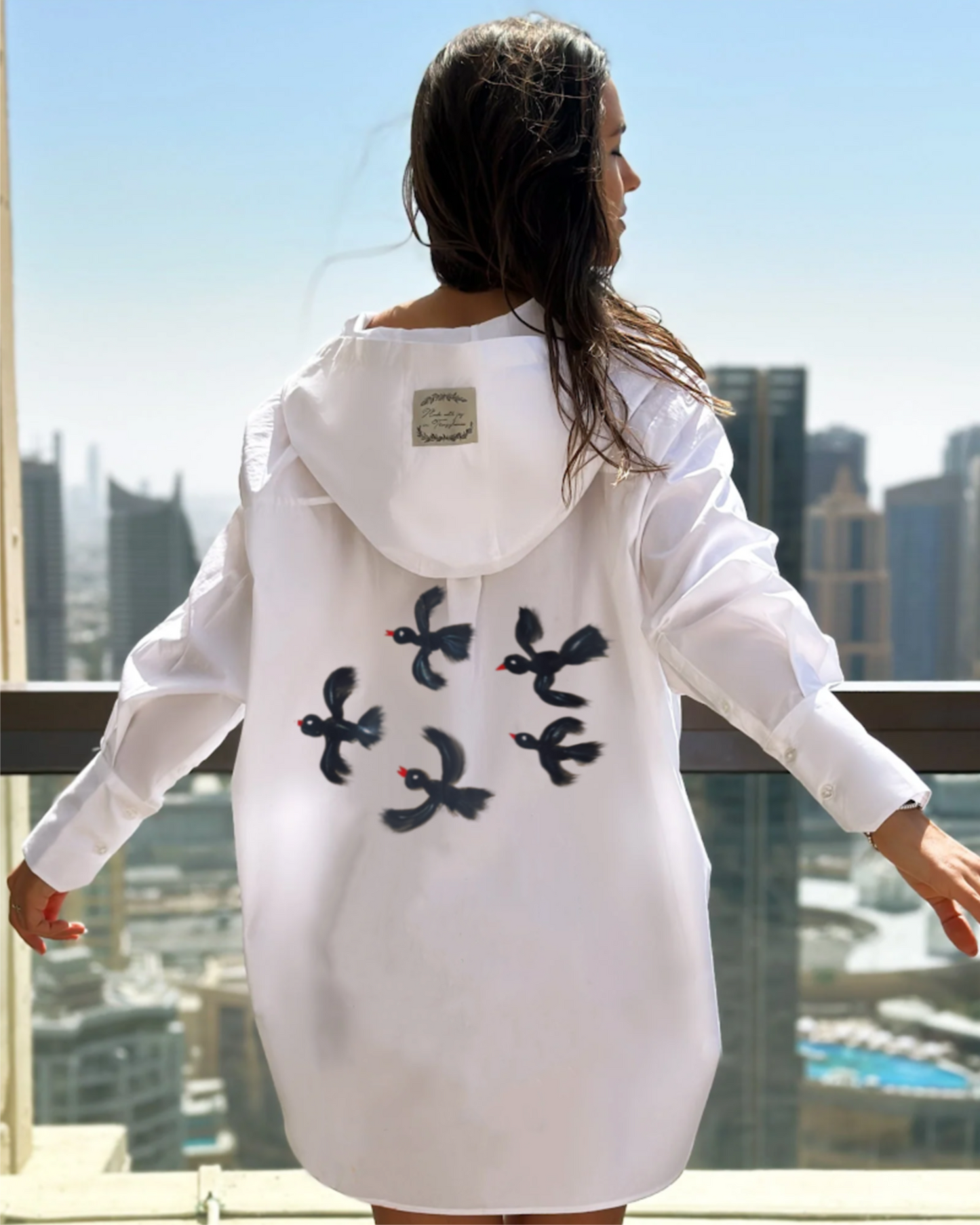 Cămașă cu glugă ”Fly with me”