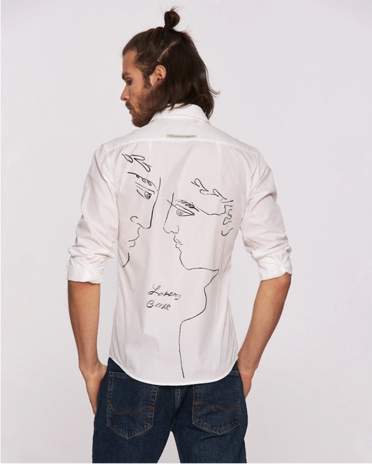 Cămașă bărbați pictată manual ”Yours”