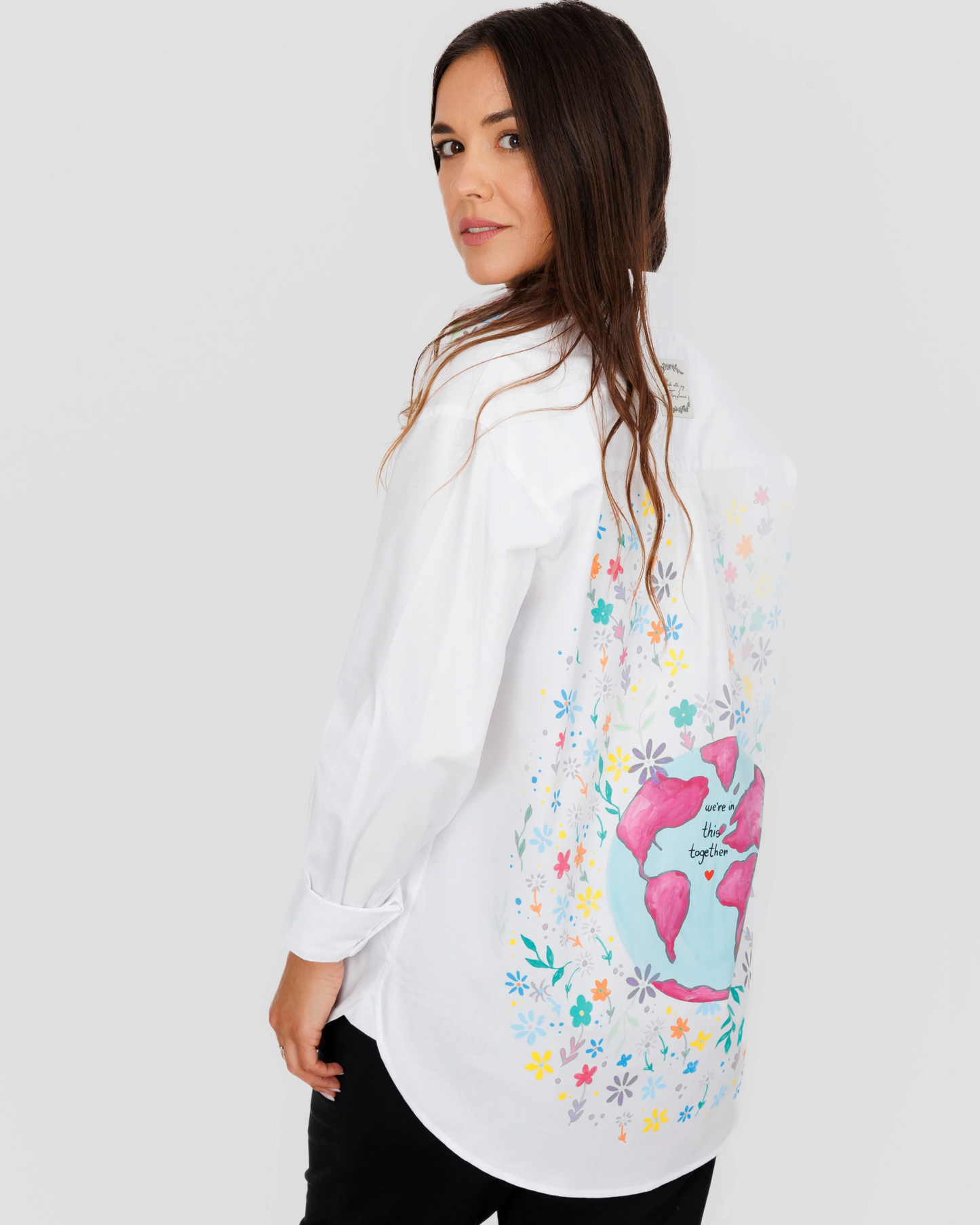 Cămașă damă oversized "Wonderful World"