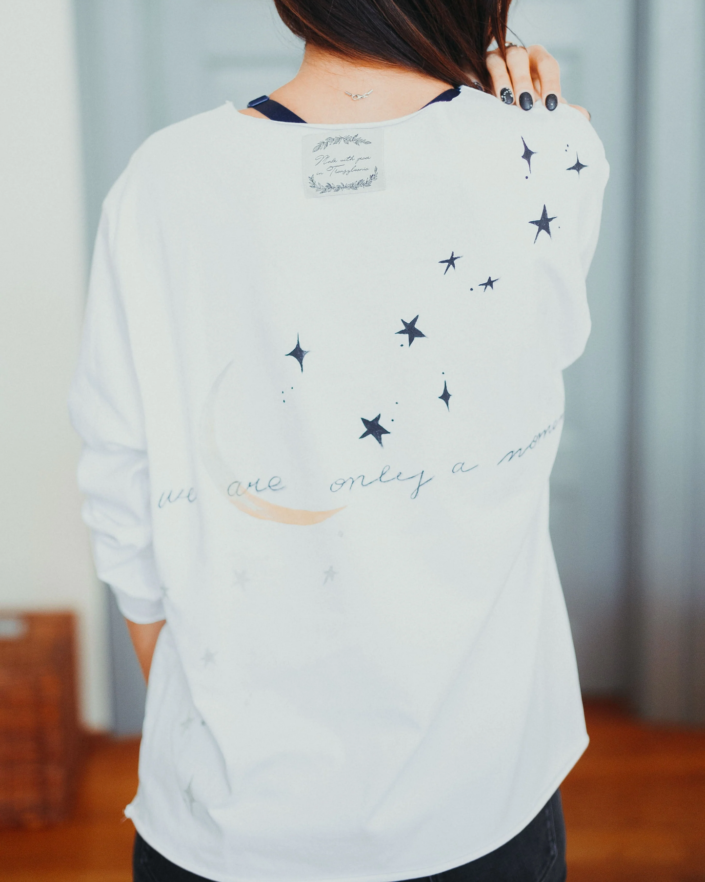 Casual sweatshirt "You are only a moment"