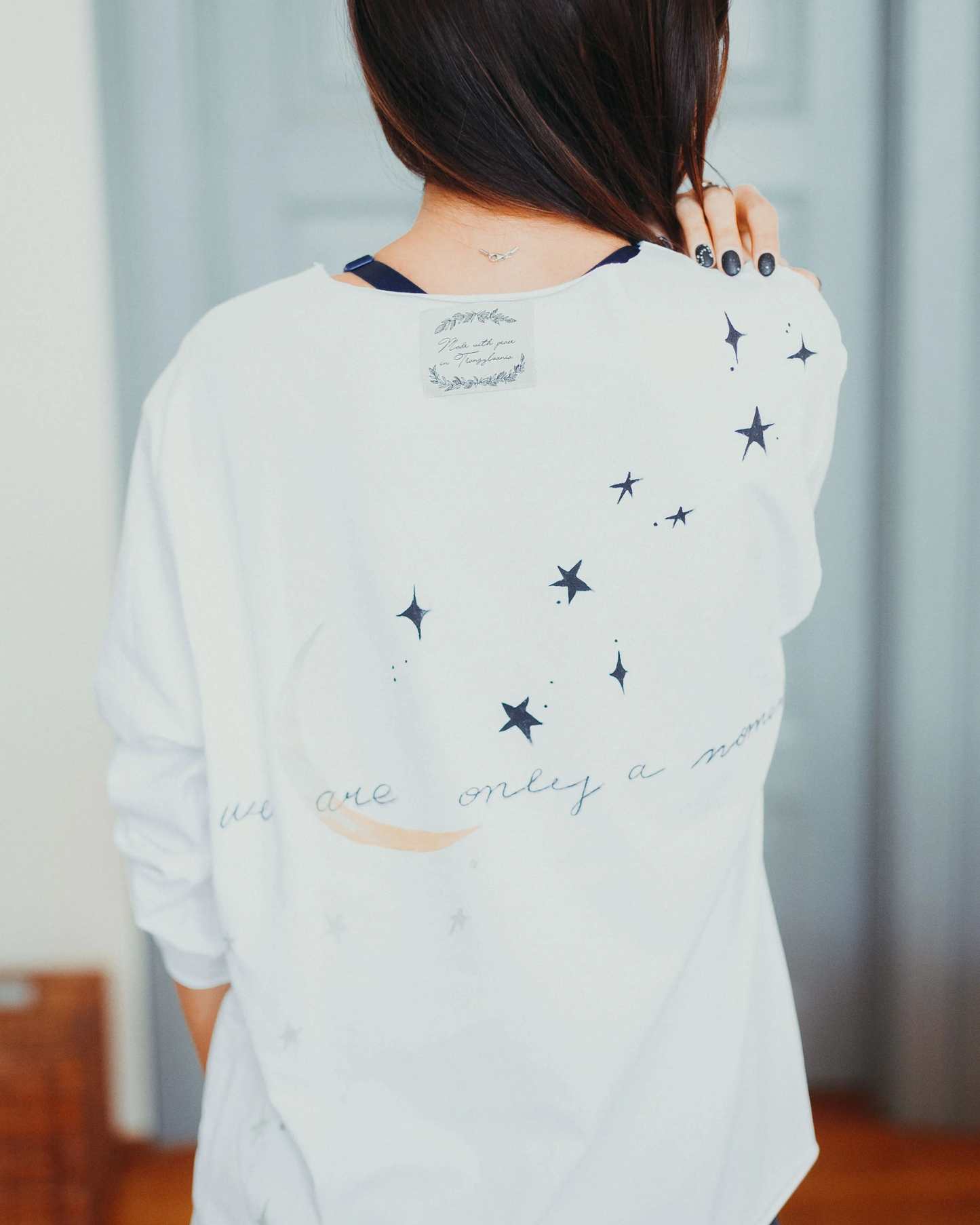 Casual sweatshirt "You are only a moment"