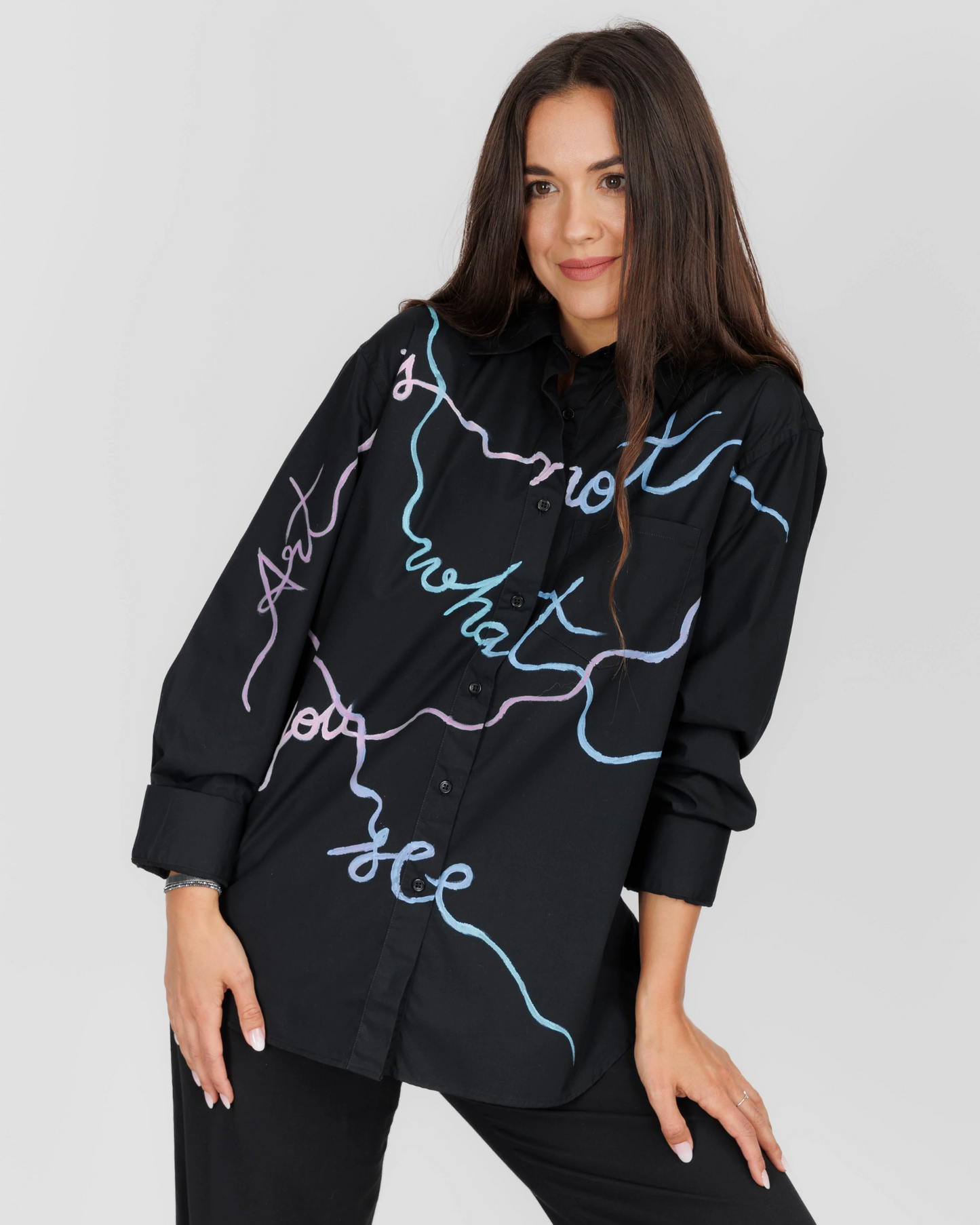 CĂMAȘĂ NEAGRĂ DAMĂ OVERSIZED "Art is what you see"