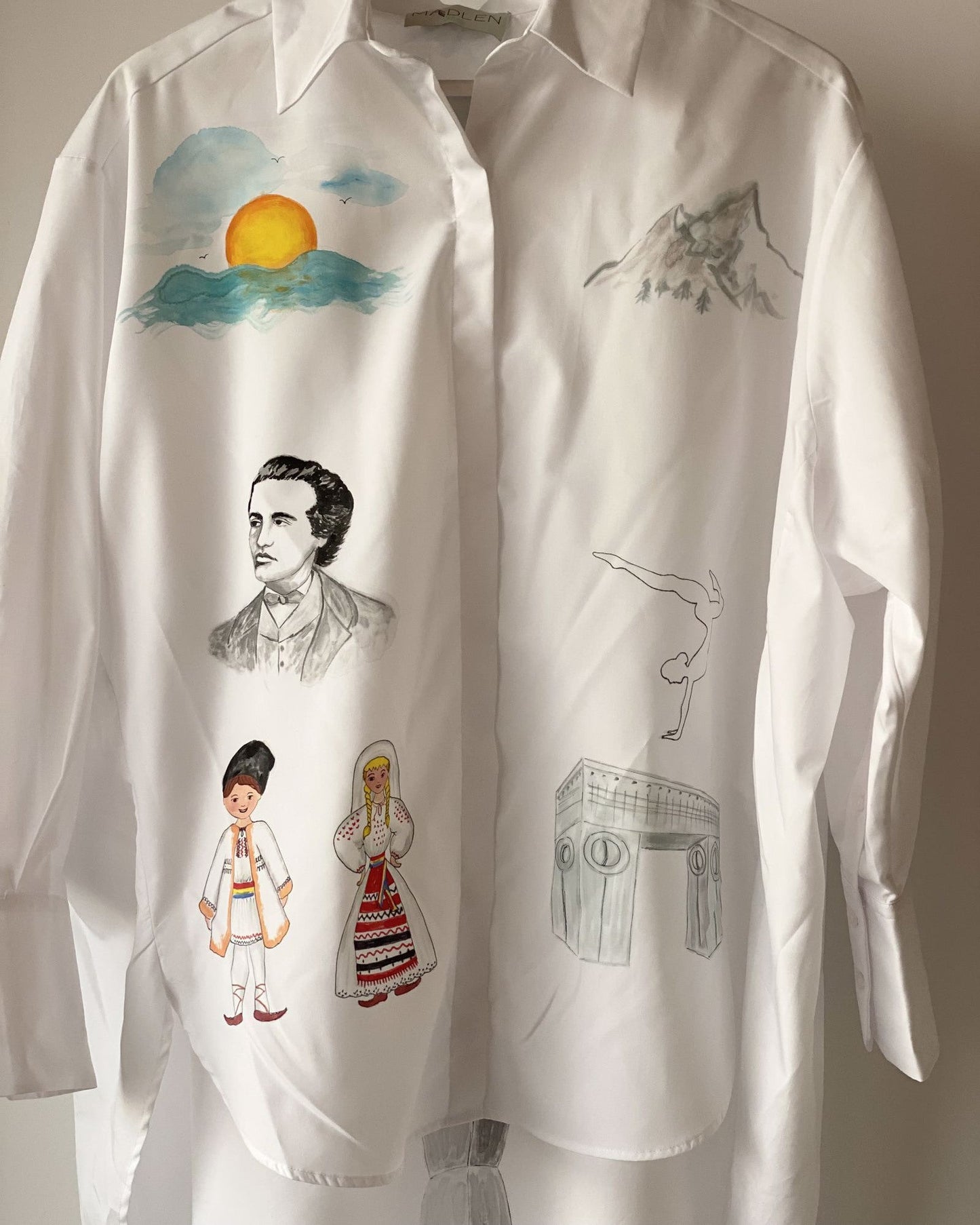 Cămașă pictată manual ’’Beautiful Romania’’