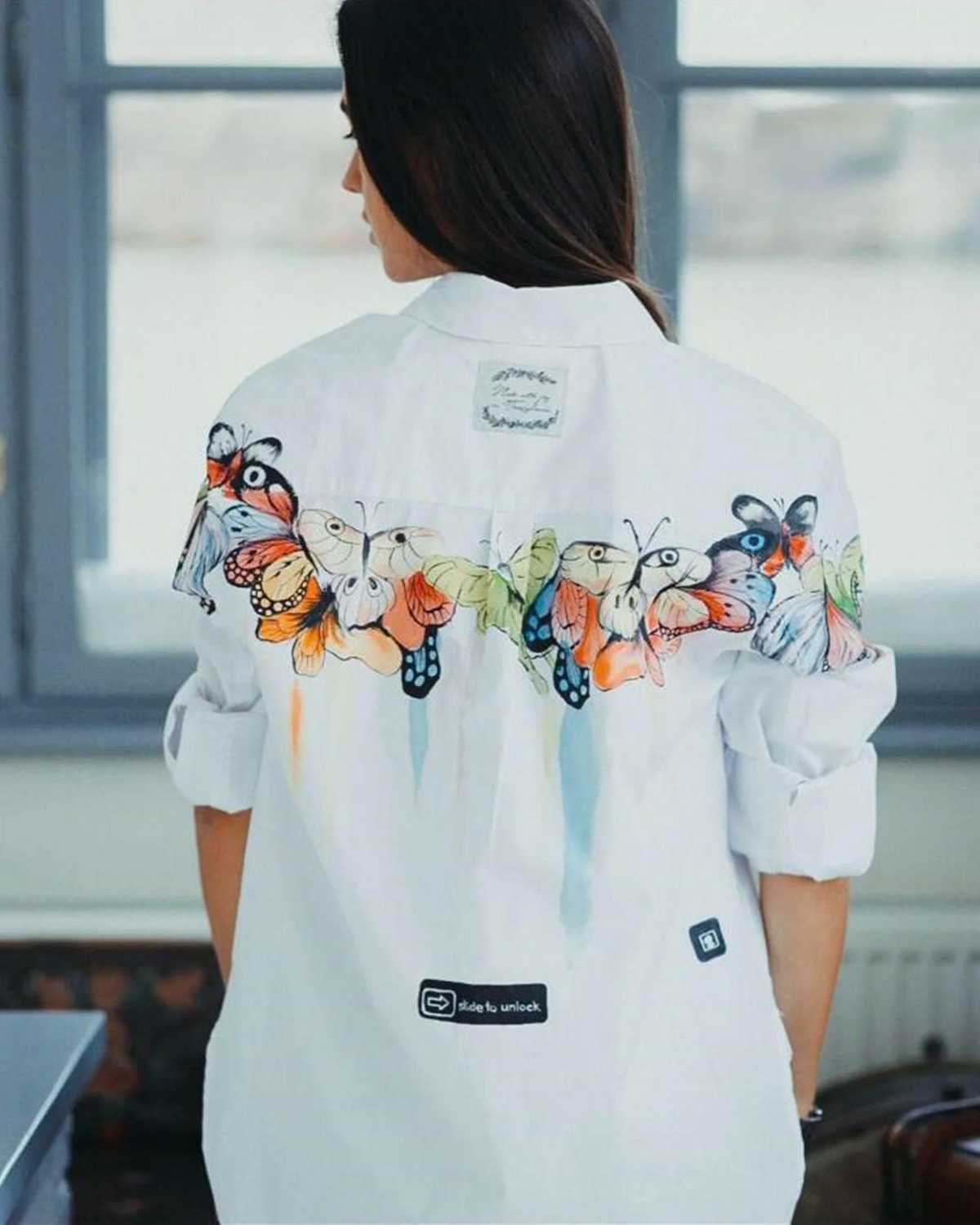 Oversized personalized shirt with butterflies &quot;Butterfly effect&quot;