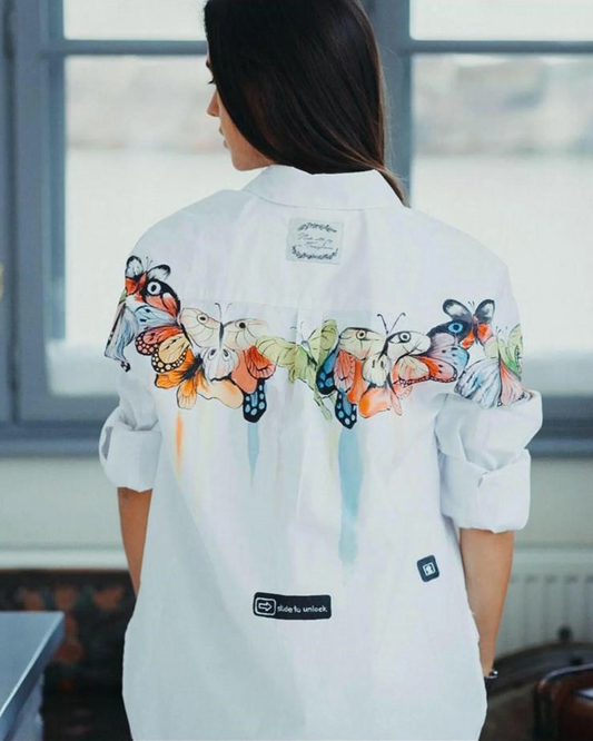 Oversized personalized shirt with butterflies "Butterfly effect"