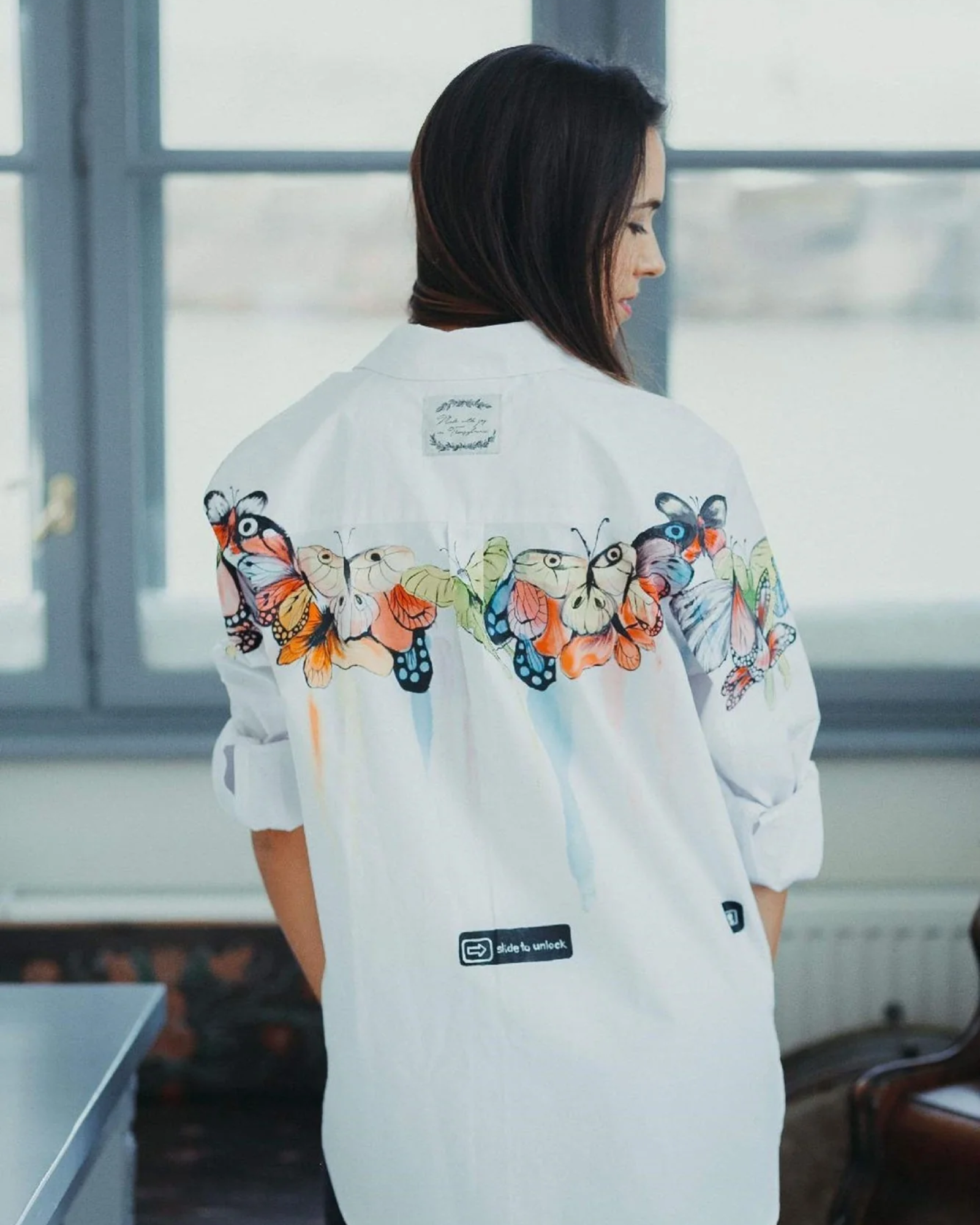 Oversized personalized shirt with butterflies "Butterfly effect"