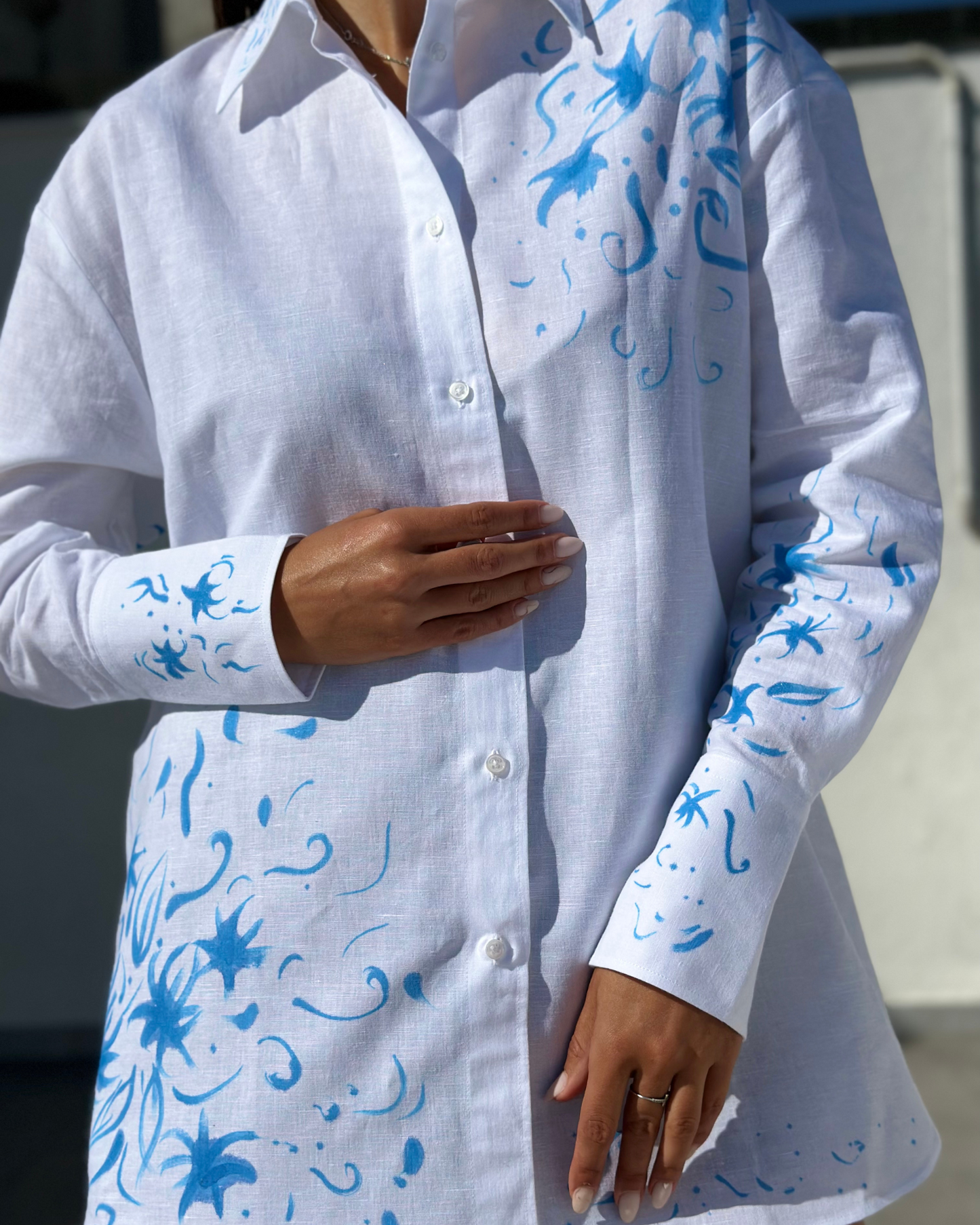 Cămașă din in damă ”Wavy mood”