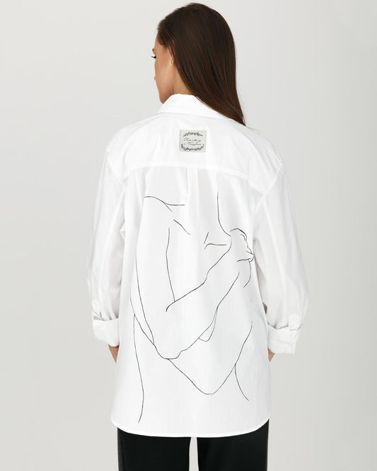 Cămașă damă pictată manual ”Body touch”