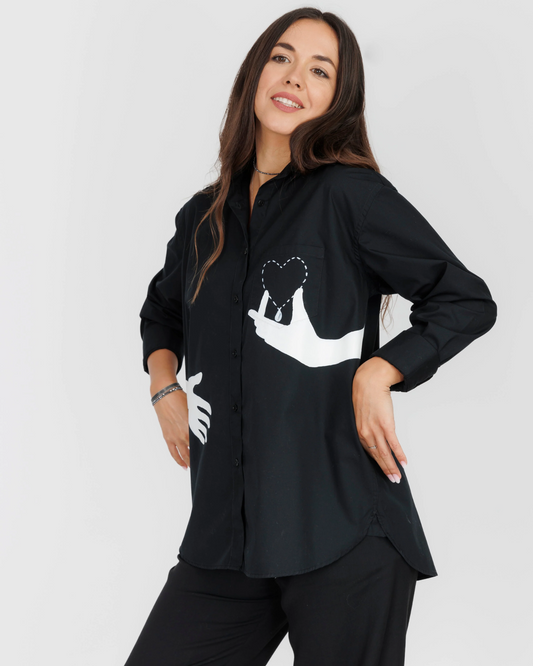 Cămașă damă oversized "Calm heart"