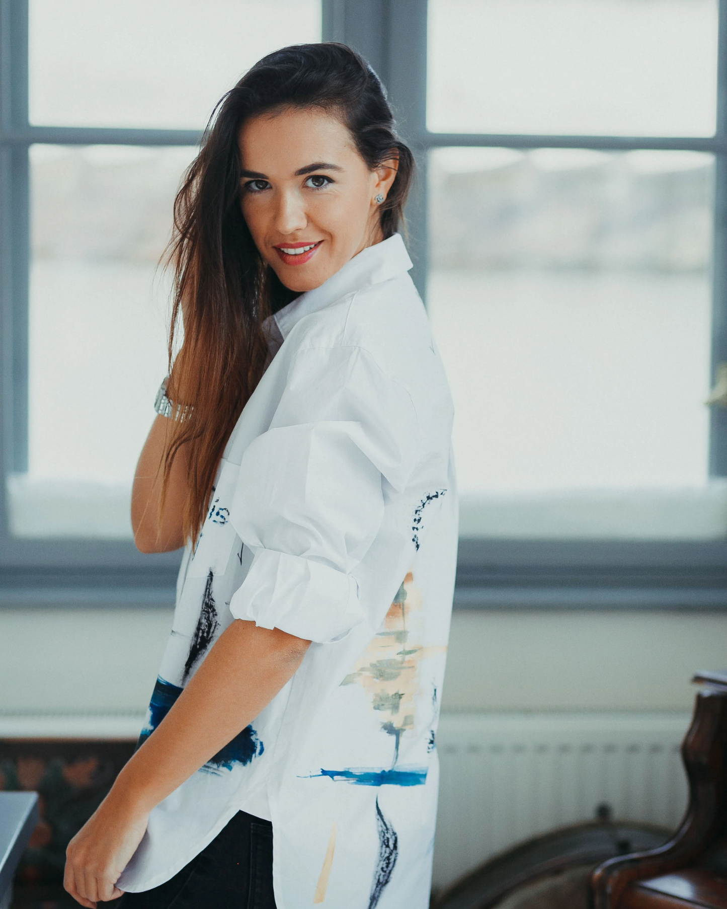 "God is a DJ" hand painted shirt