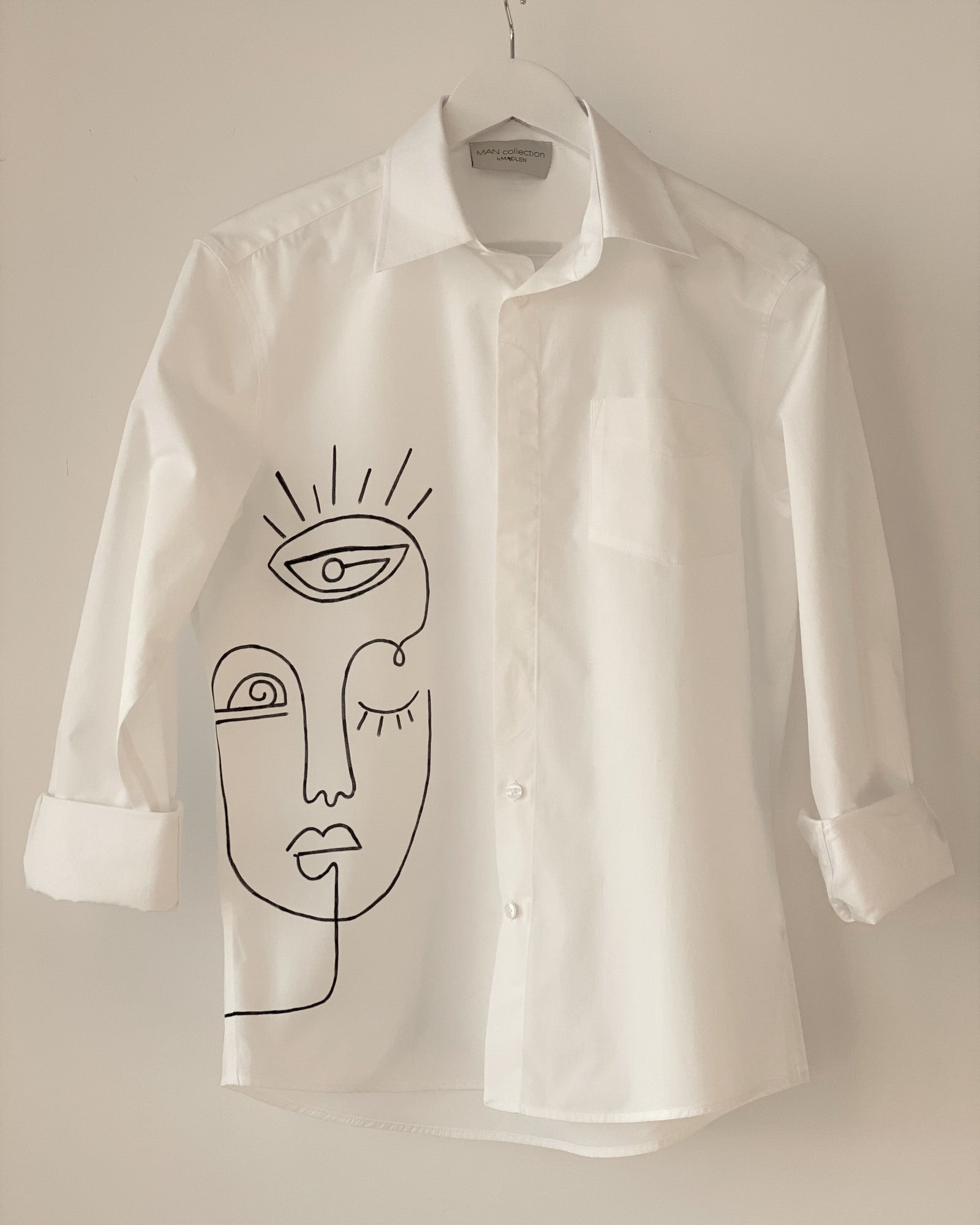 Hand painted men's shirt "Imperfect"