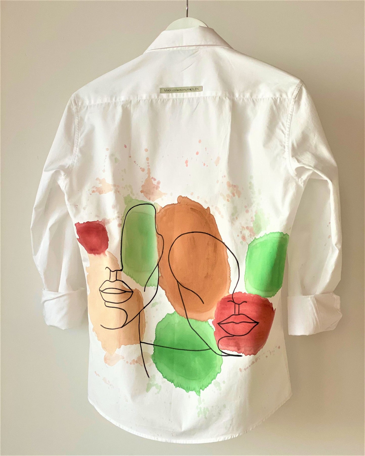 Cămașă bărbați pictată manual ’'Colored halves’’