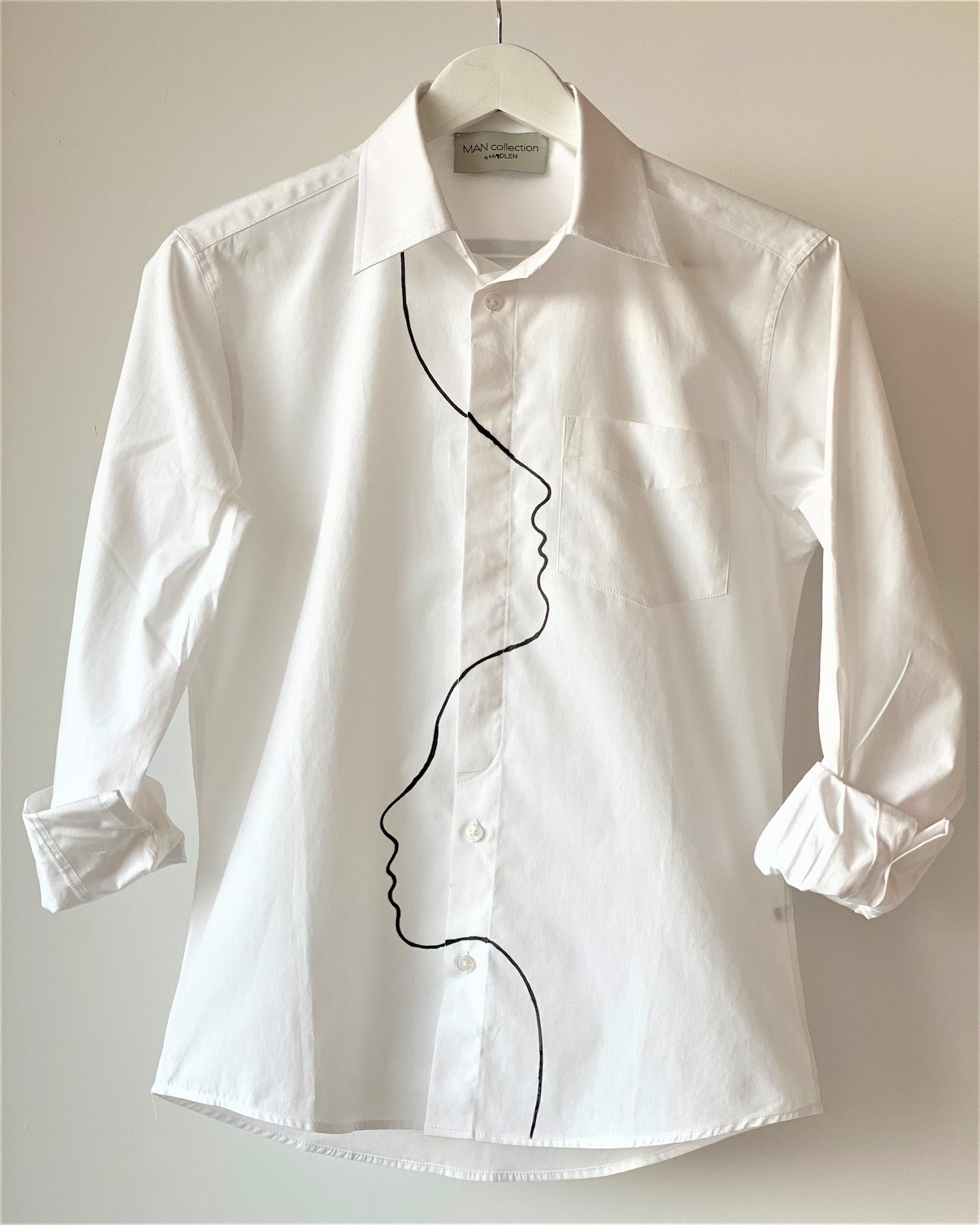 Hand-painted men's shirt "In profile"