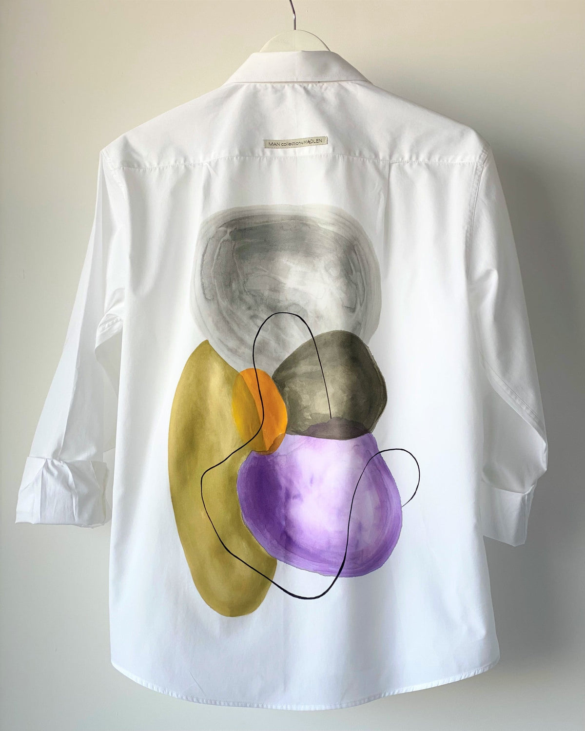 Hand painted men&#39;s shirt &quot;Lines and colors&quot;