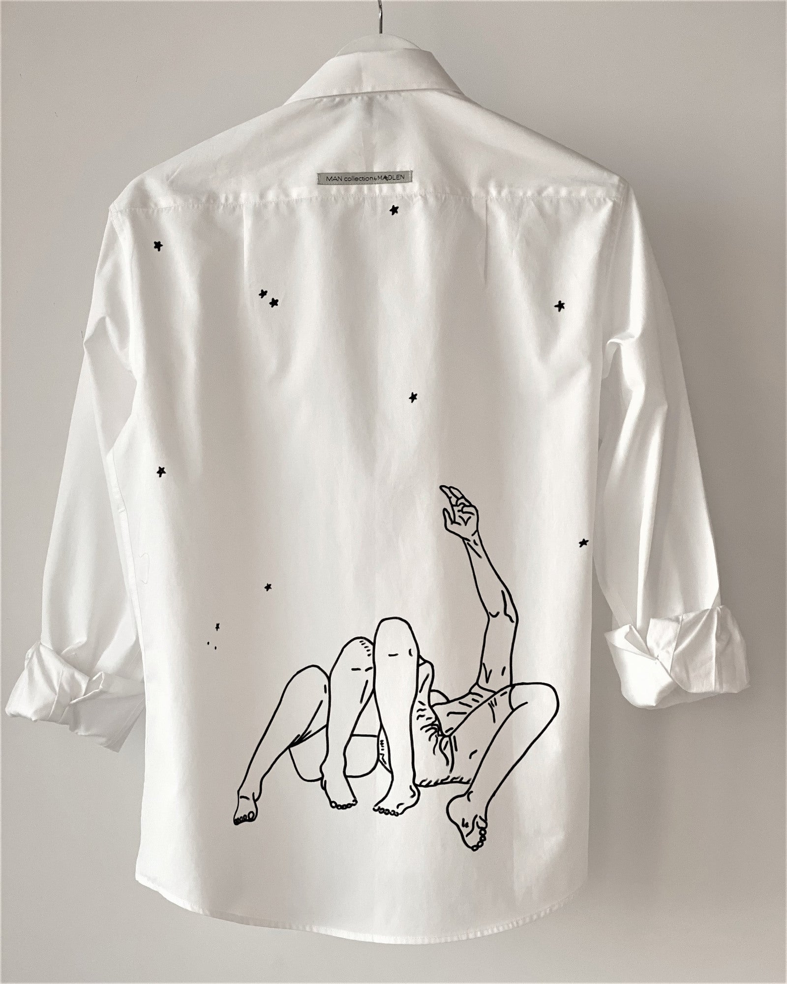 Hand-painted men's shirt "We own the sky"