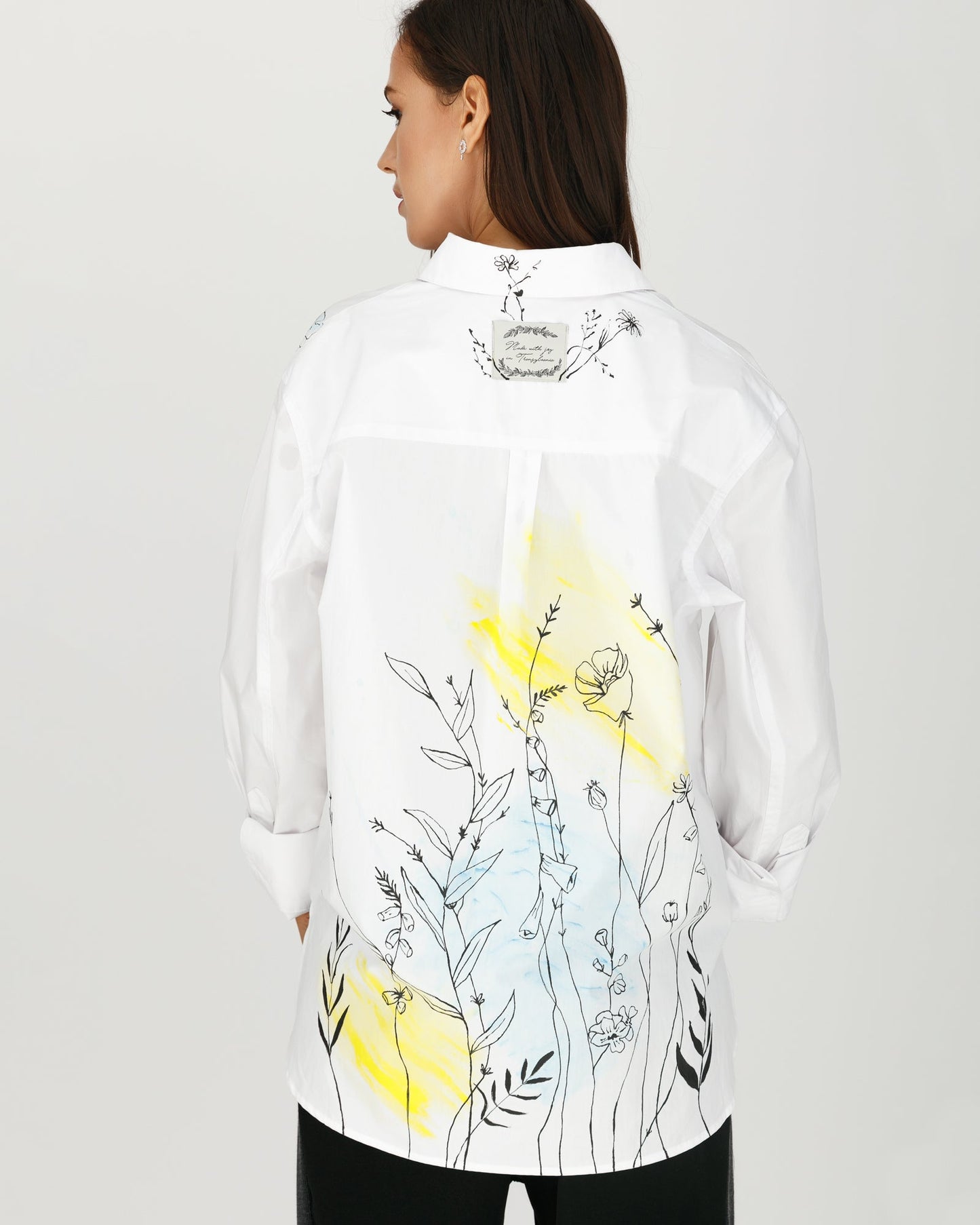 Hand painted "Flower field" ladies shirt