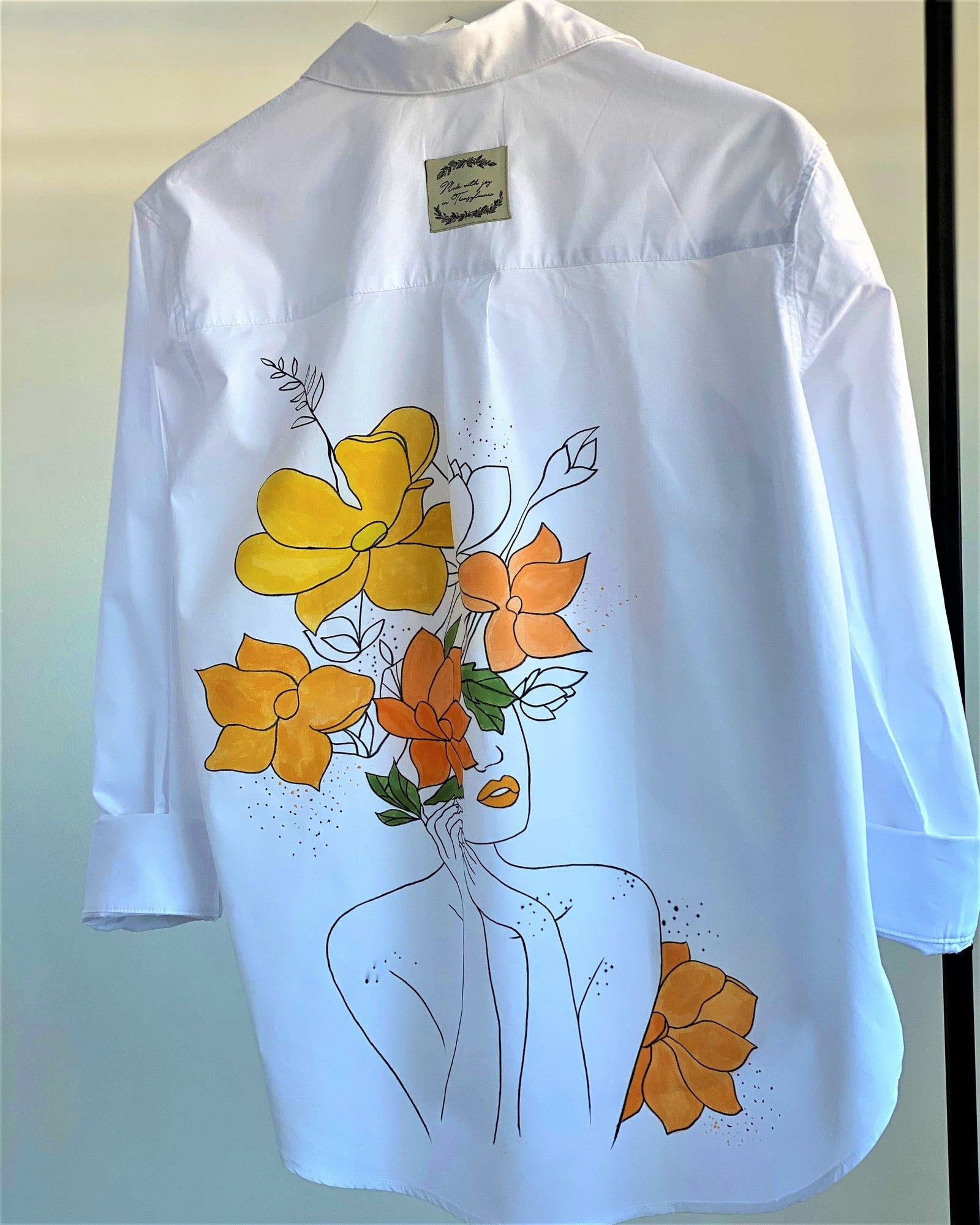 "Fruitful thoughts" hand painted shirt
