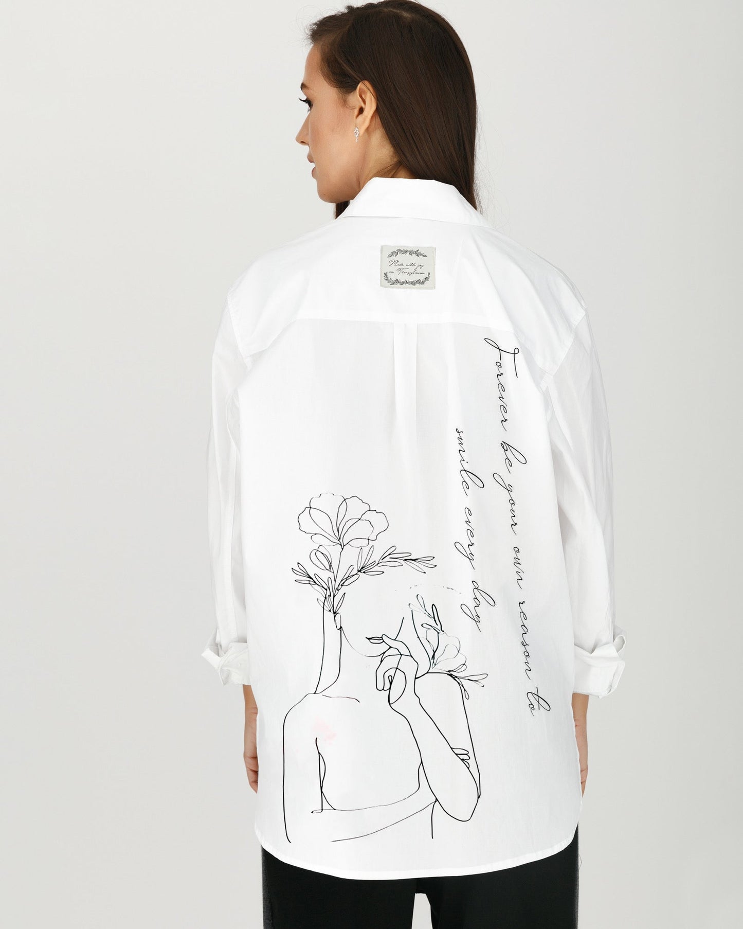 CĂMAȘĂ DAMĂ OVERSIZED PERSONALIZATĂ "SMILE EVERY DAY"