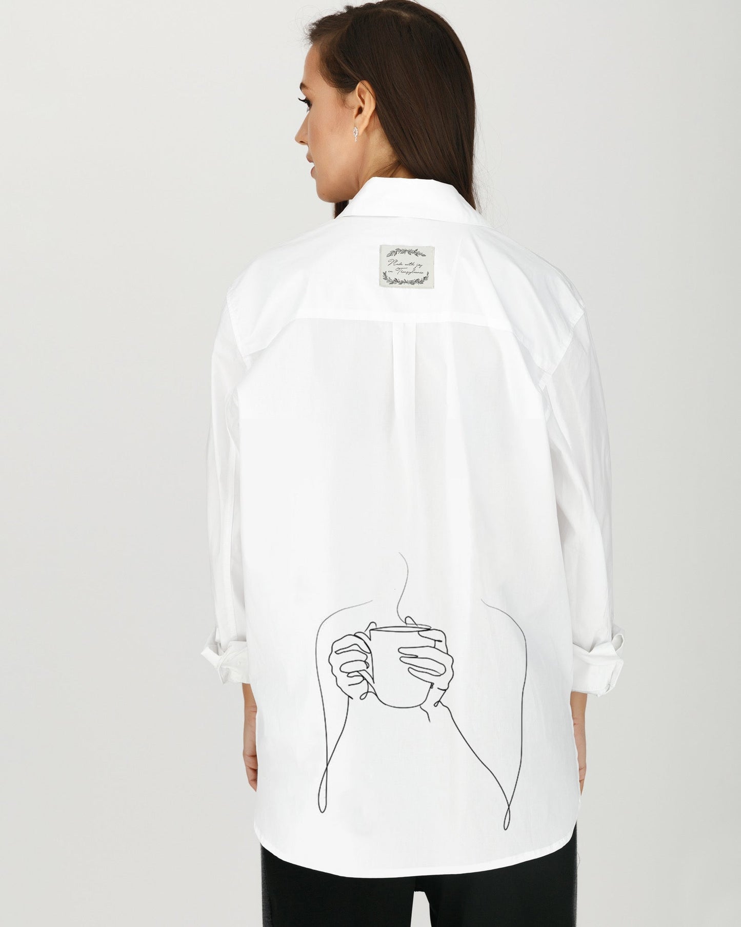 CĂMAȘĂ DAMĂ OVERSIZED PERSONALIZATĂ "COFFEE LOVER"