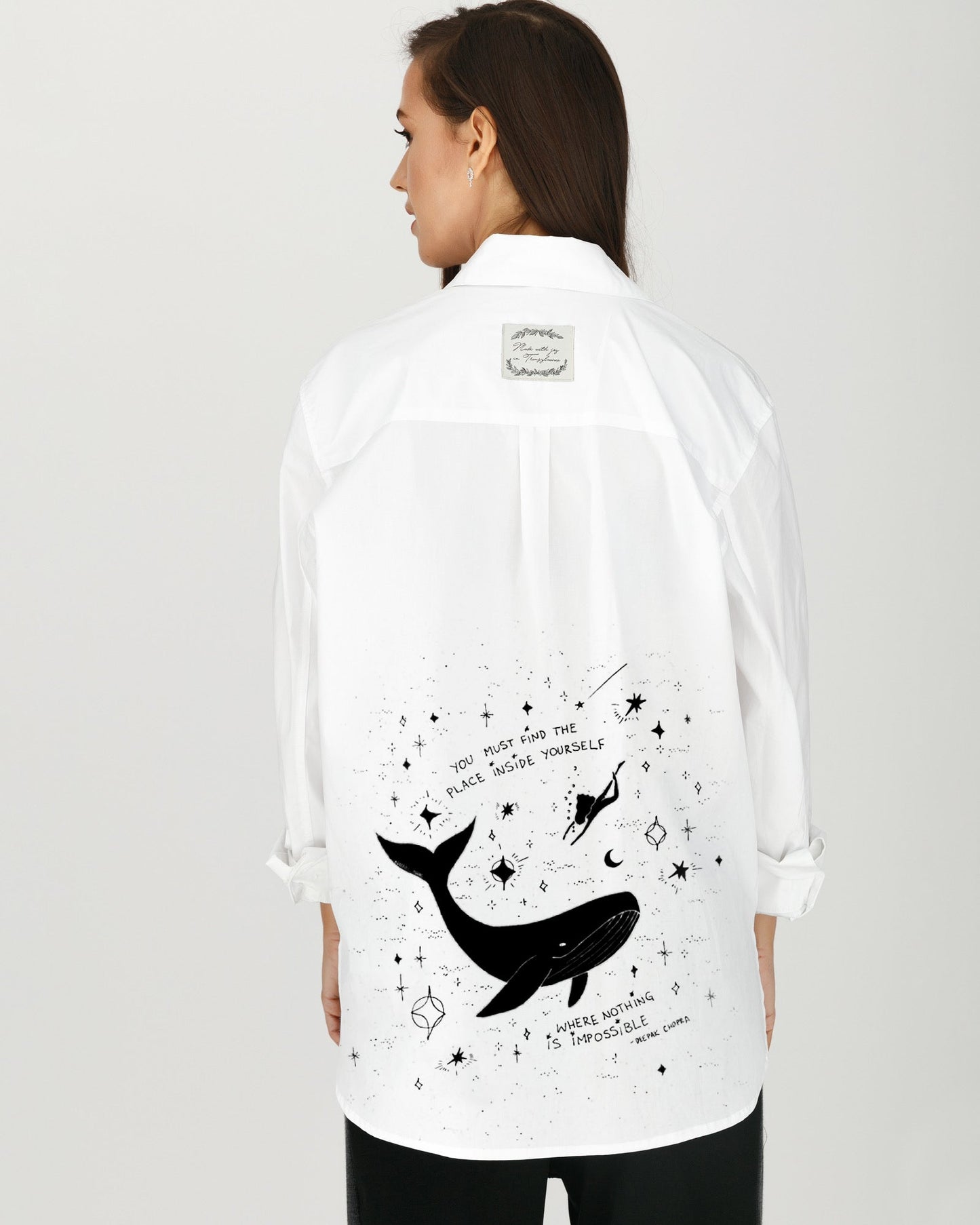 CĂMAȘĂ DAMĂ OVERSIZED PERSONALIZATĂ "BE YOURSELF"