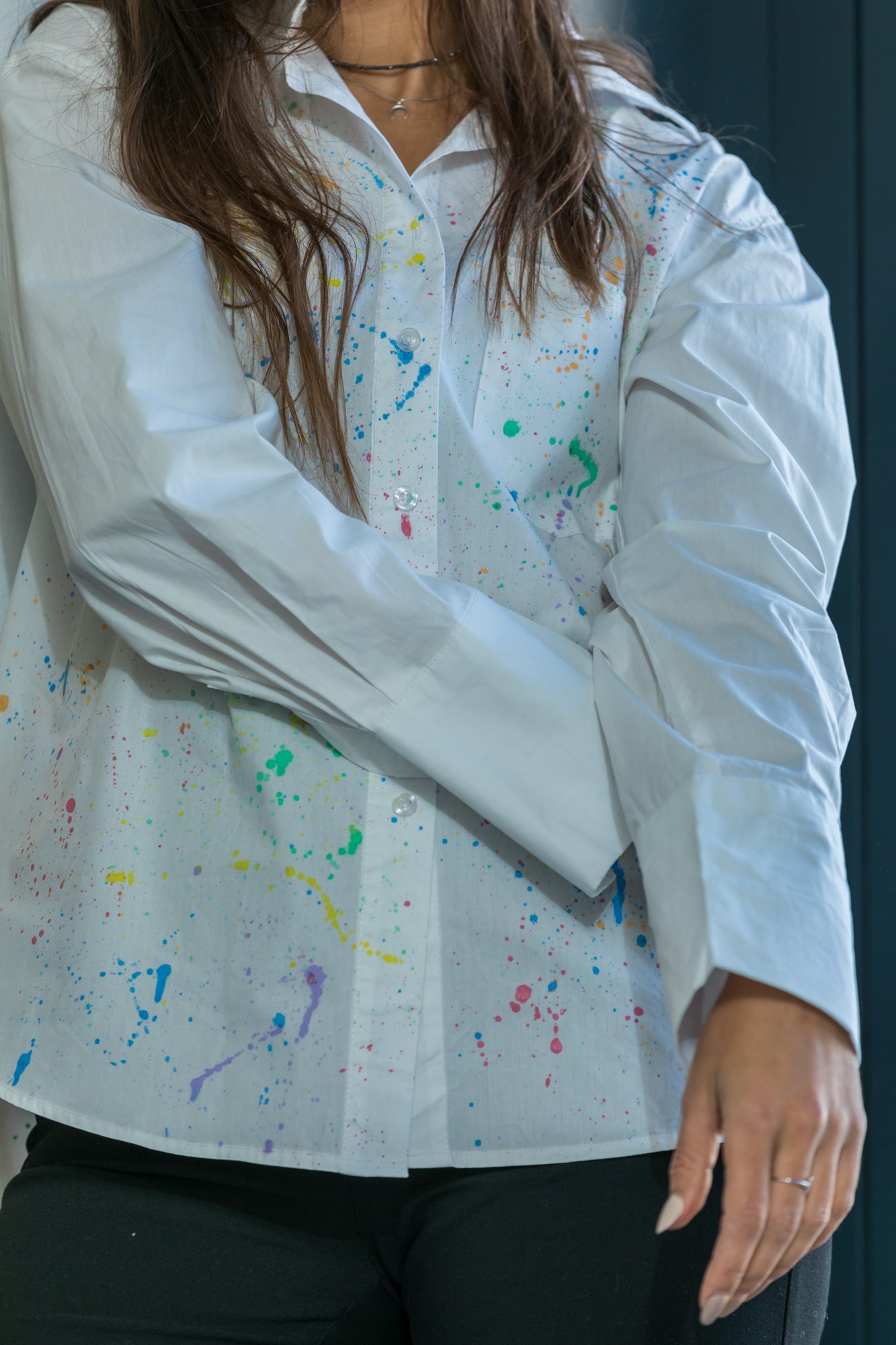 Women's hand-painted shirt "Paint splash"