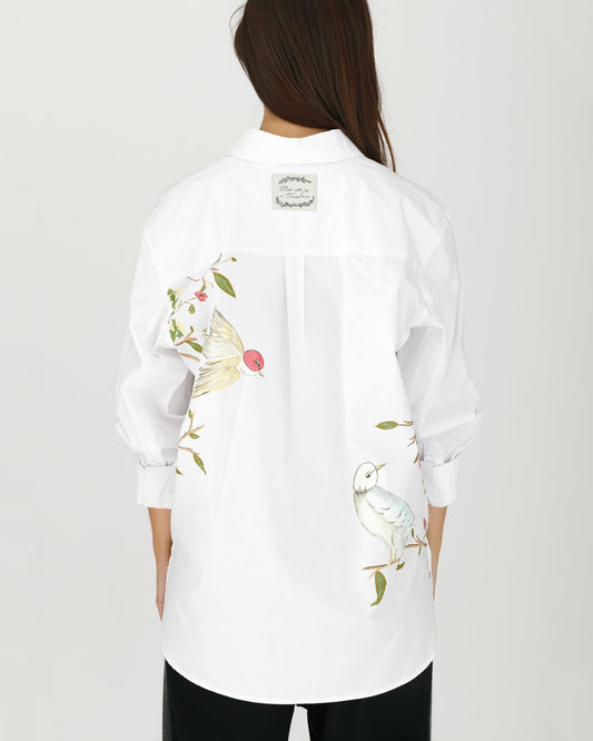 "Birdies" nature pattern shirt