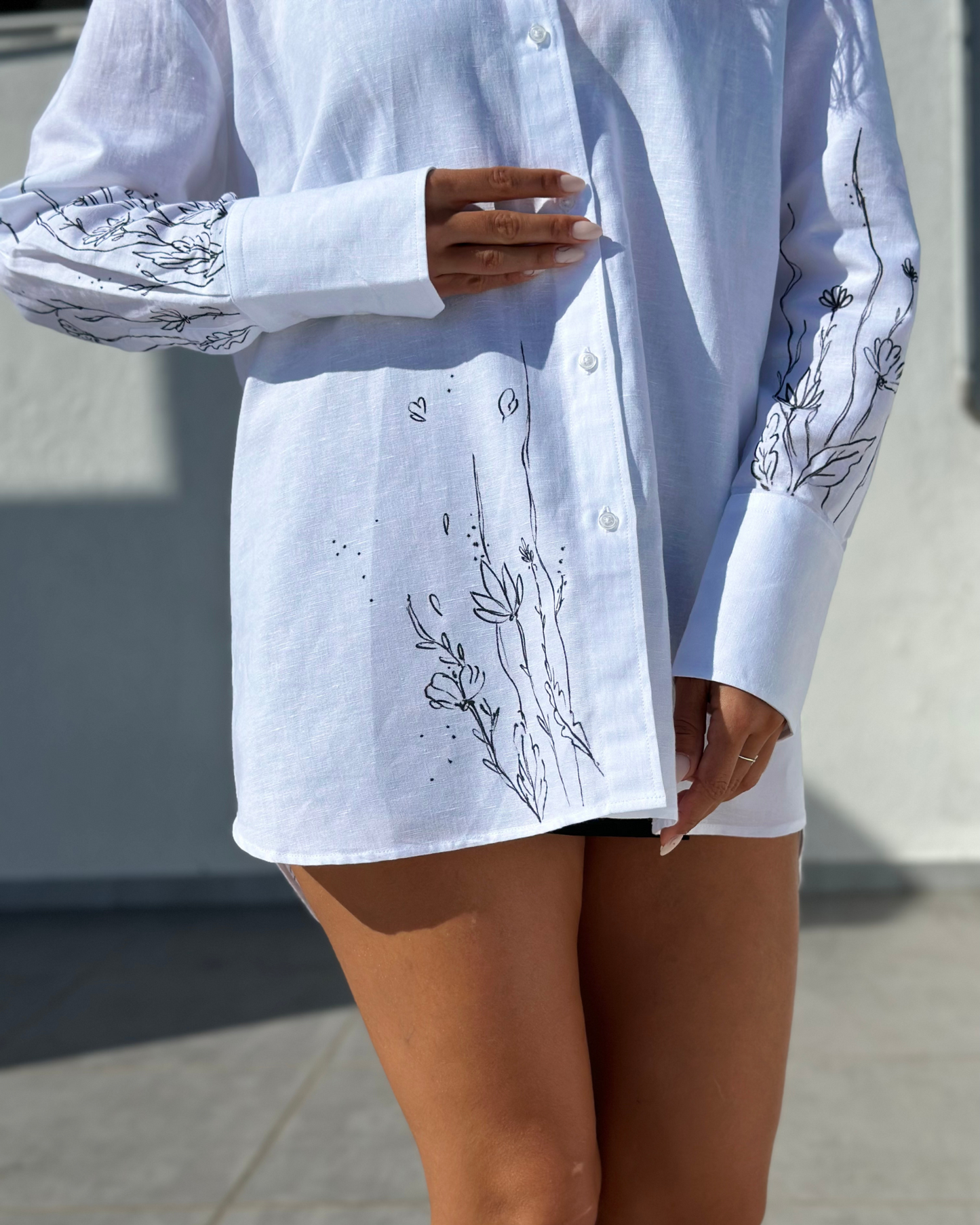 Cămașă din in damă ”Lines of nature”