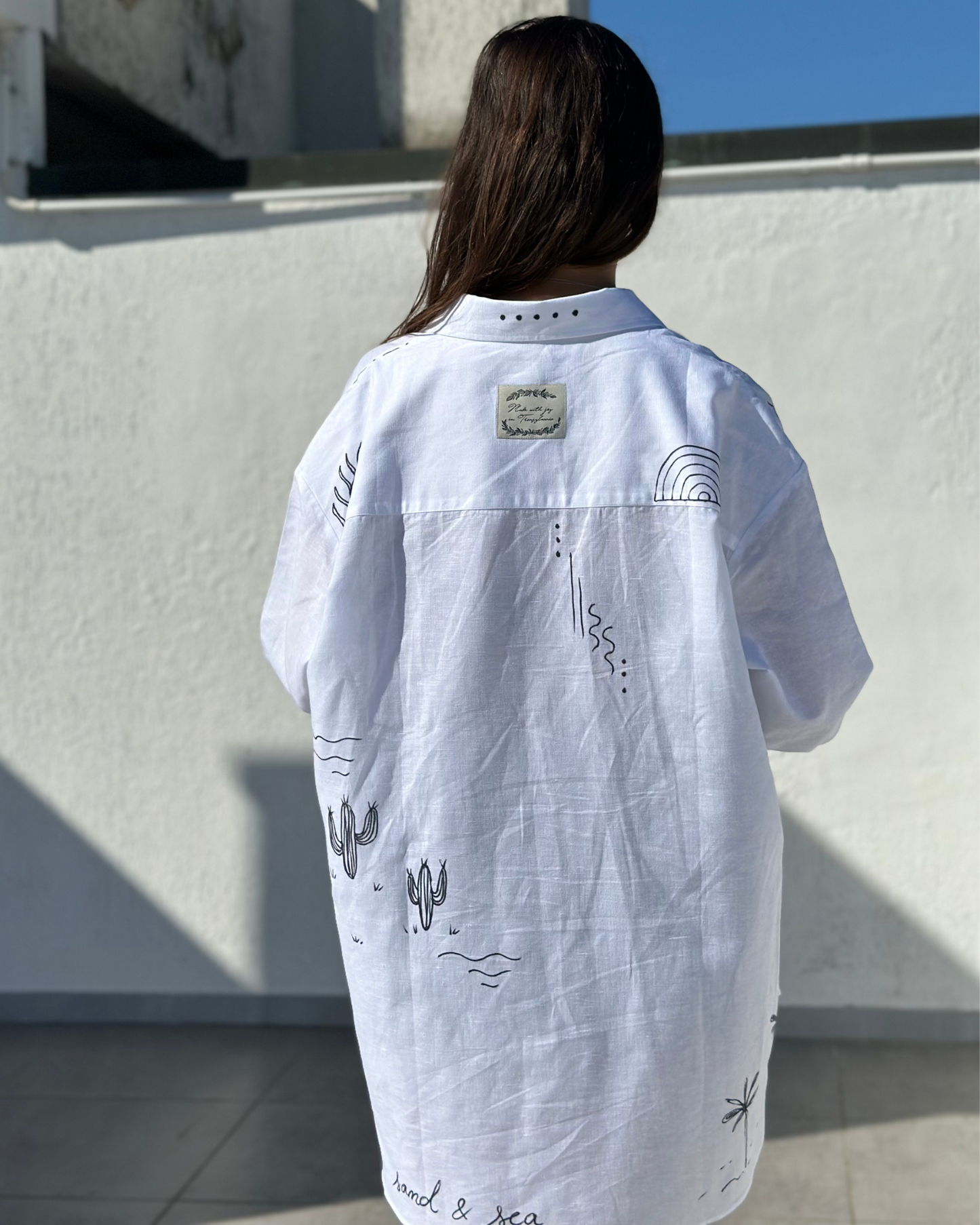 Cămașă din in damă ”Lines of nature”