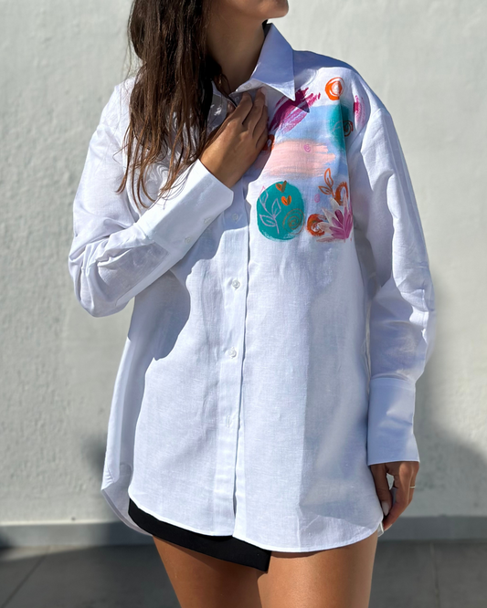 Cămașă din in damă ”Summer on my mind”