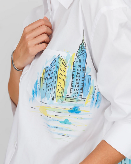 Cămașă damă oversized "New York in colors"